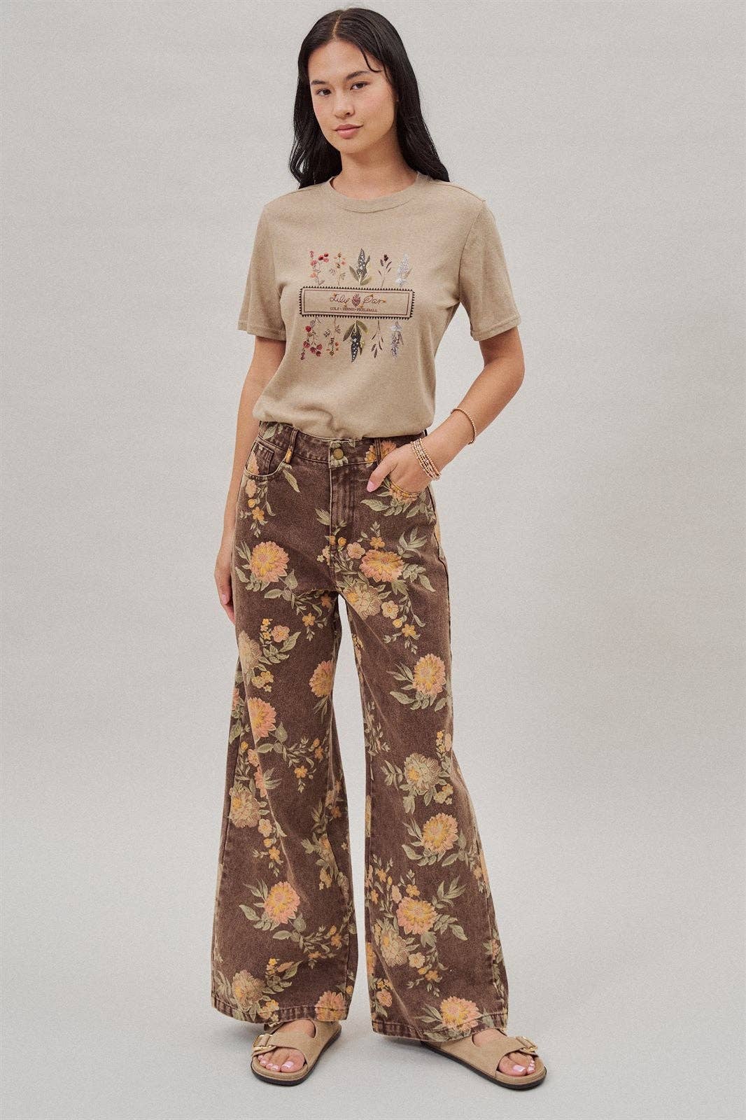 Vintage Botanical High-Rise Wide Leg Denim