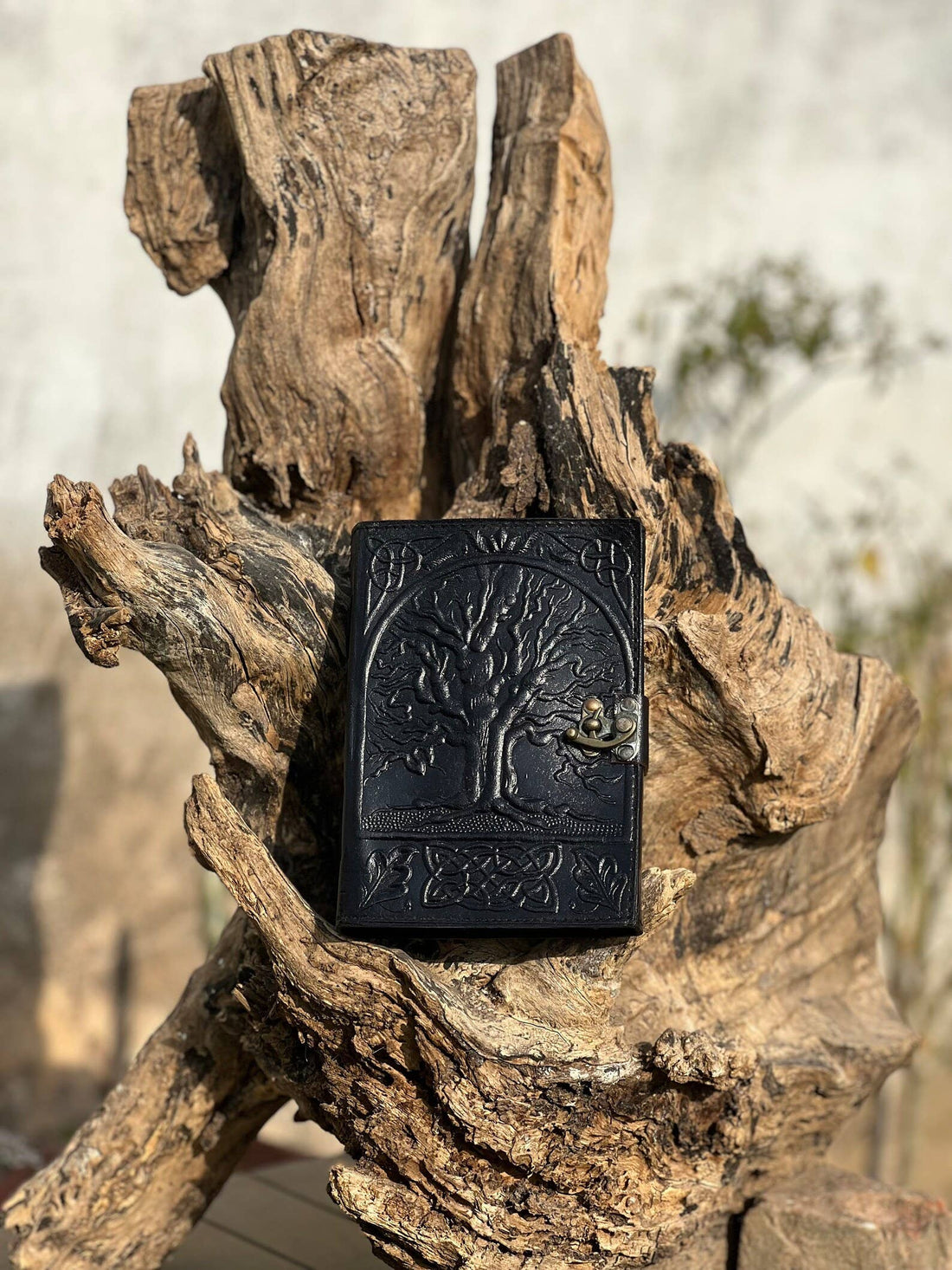 Leather Journal Notebook Tree Embossed Life of Tree: Black