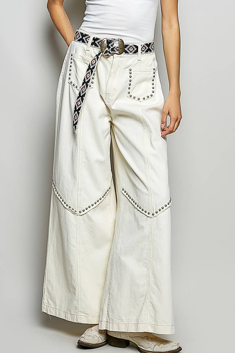 Vintage Elastic Band High Rise Wide Pants