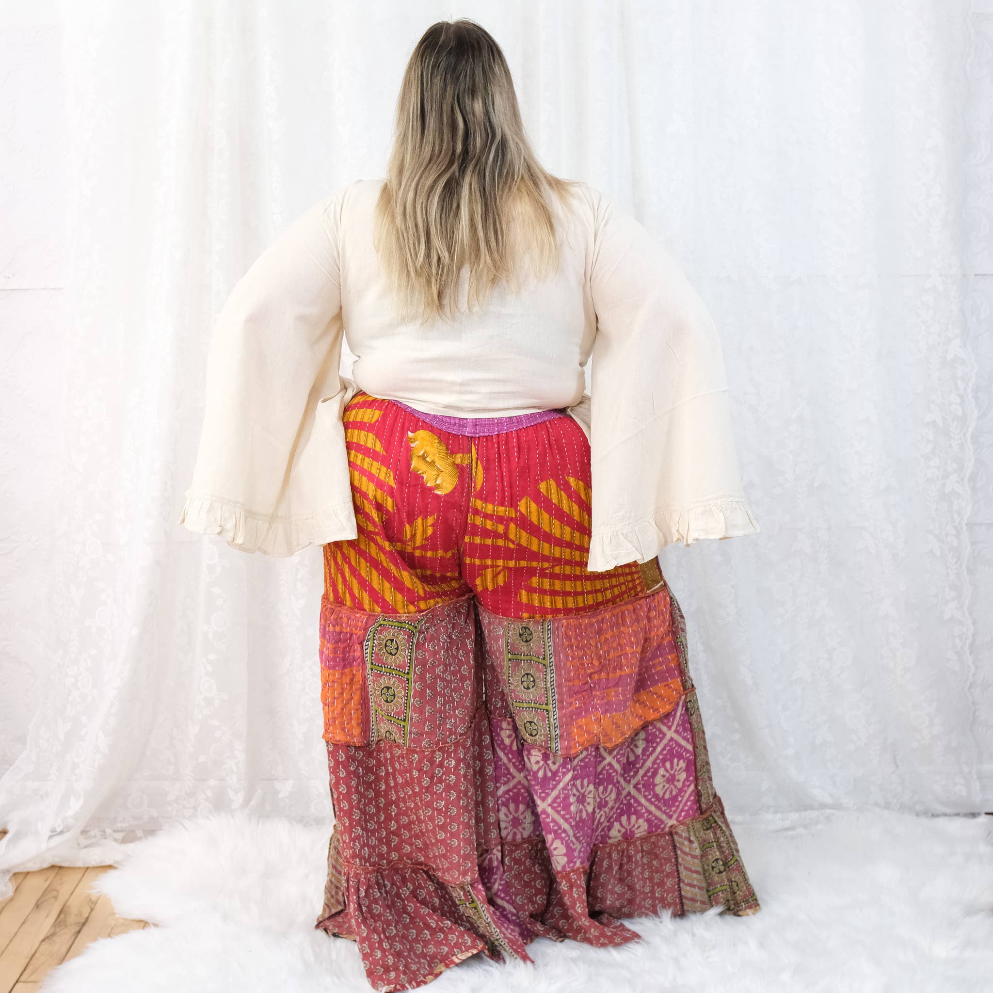 Kantha Tiered Reversible Pant with Pockets