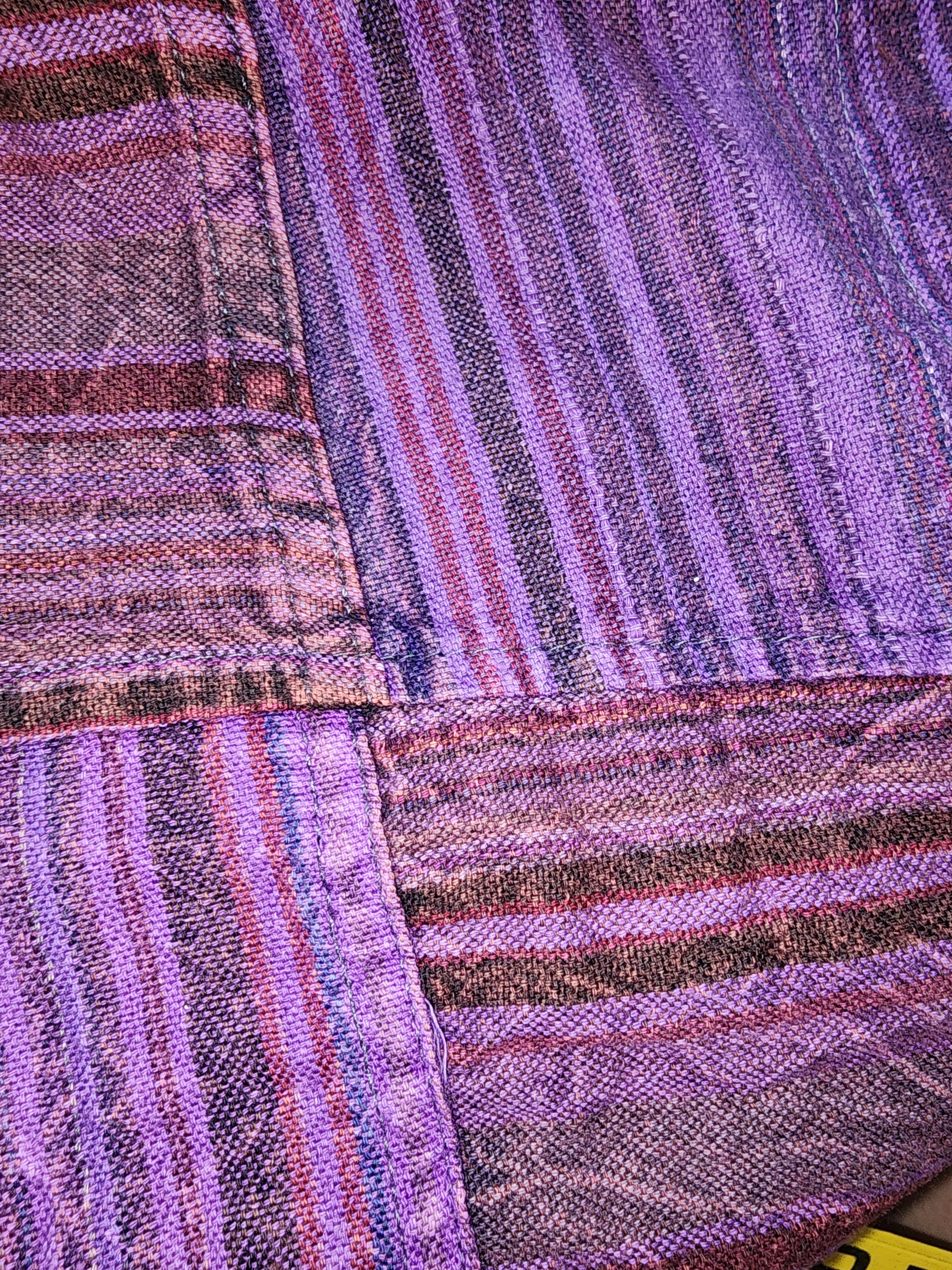 Acid Wash Striped Shorts with Pockets