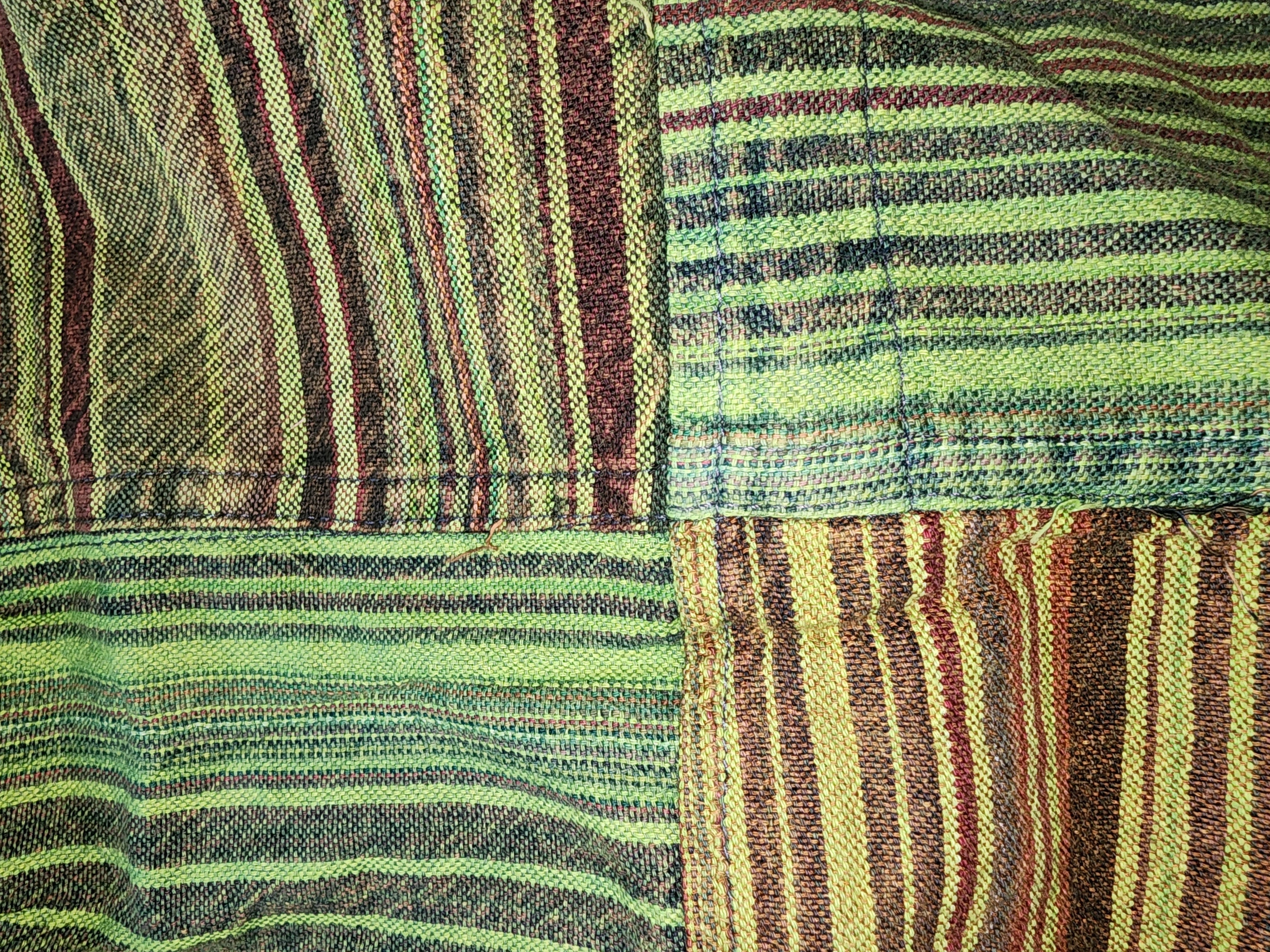 Acid Wash Striped Shorts with Pockets
