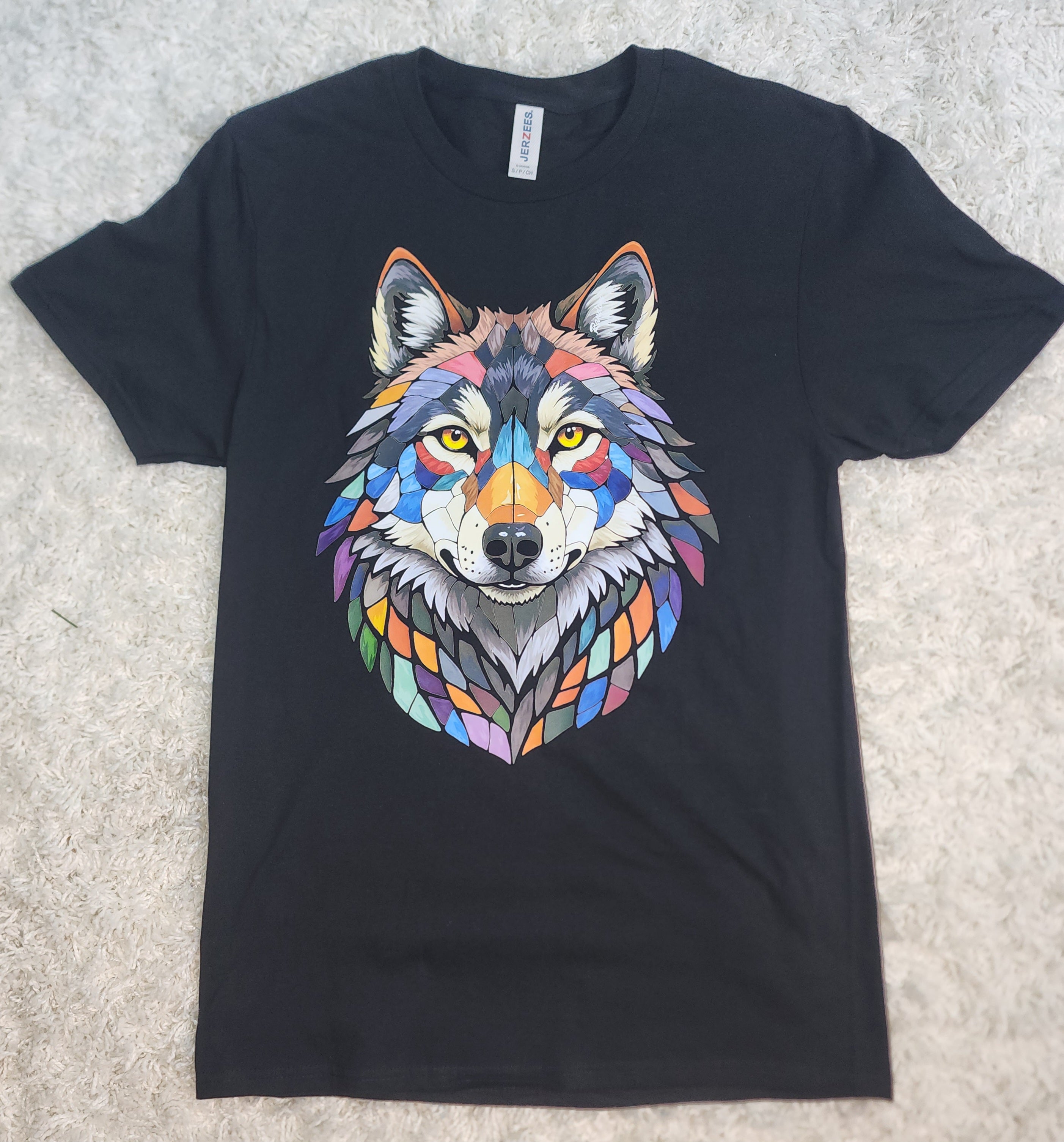 Stained Glass Gray Wolf T-Shirt (Copy)