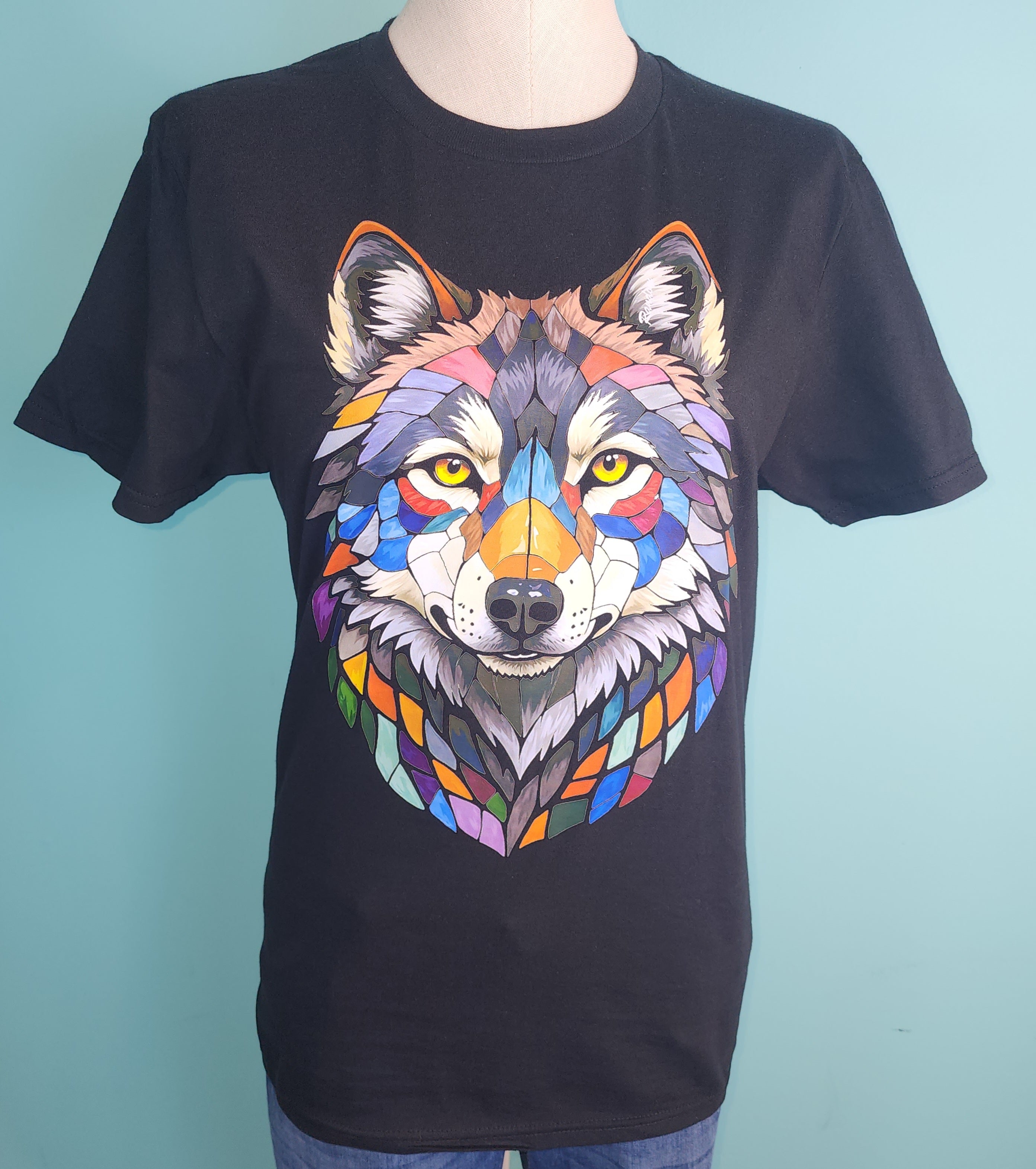 Stained Glass Gray Wolf T-Shirt (Copy)