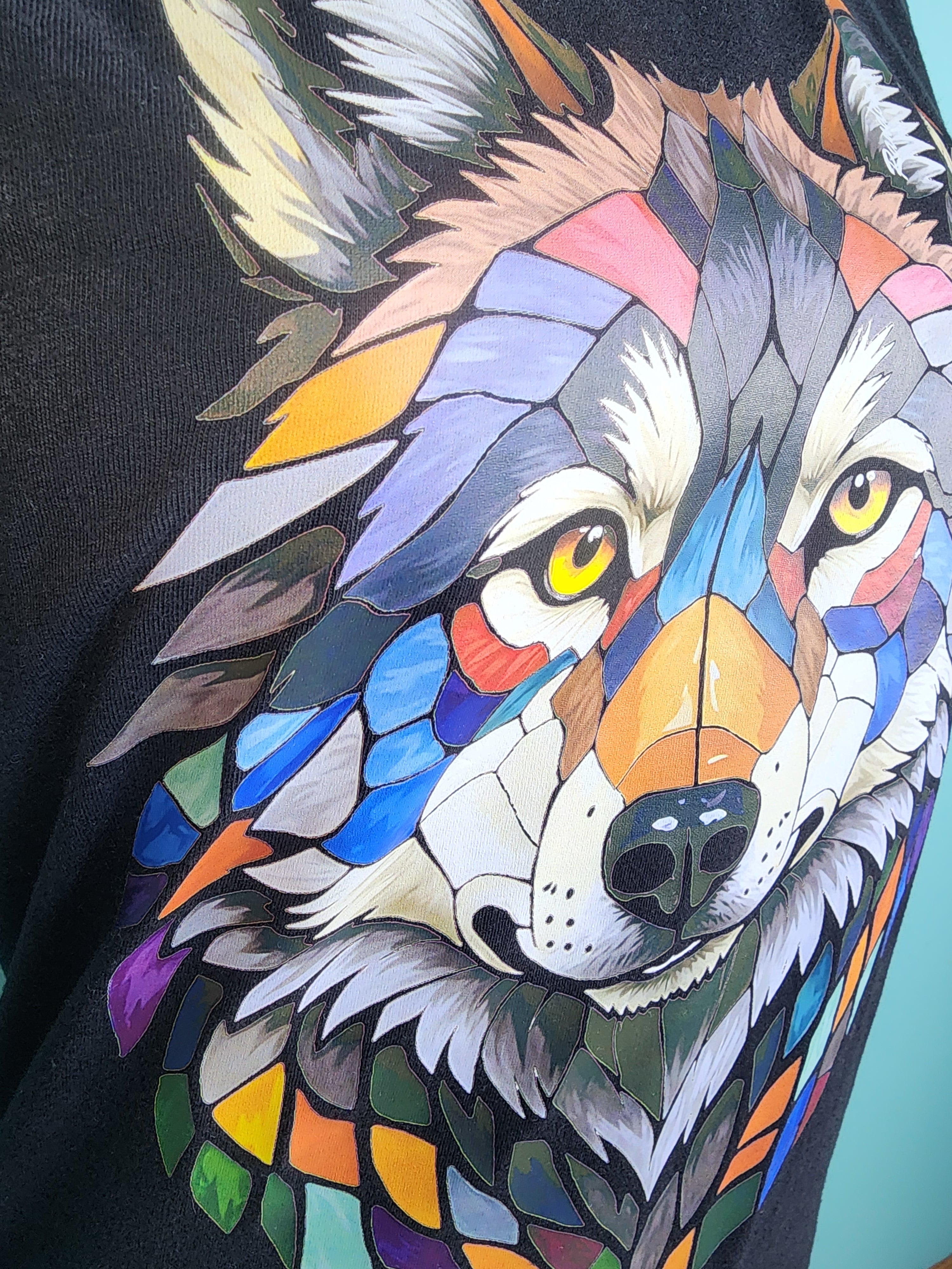Stained Glass Gray Wolf T-Shirt (Copy)