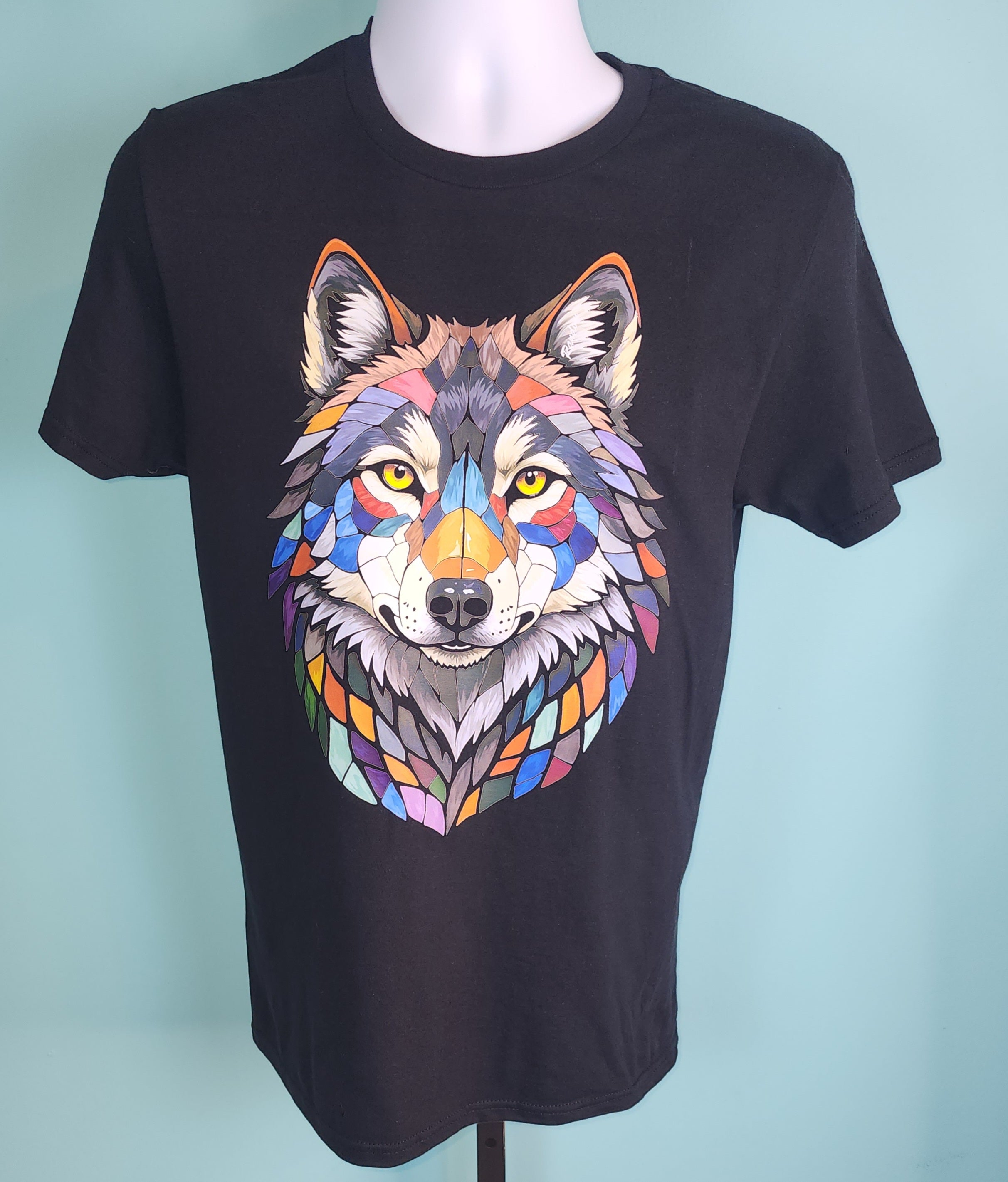Stained Glass Gray Wolf T-Shirt (Copy)