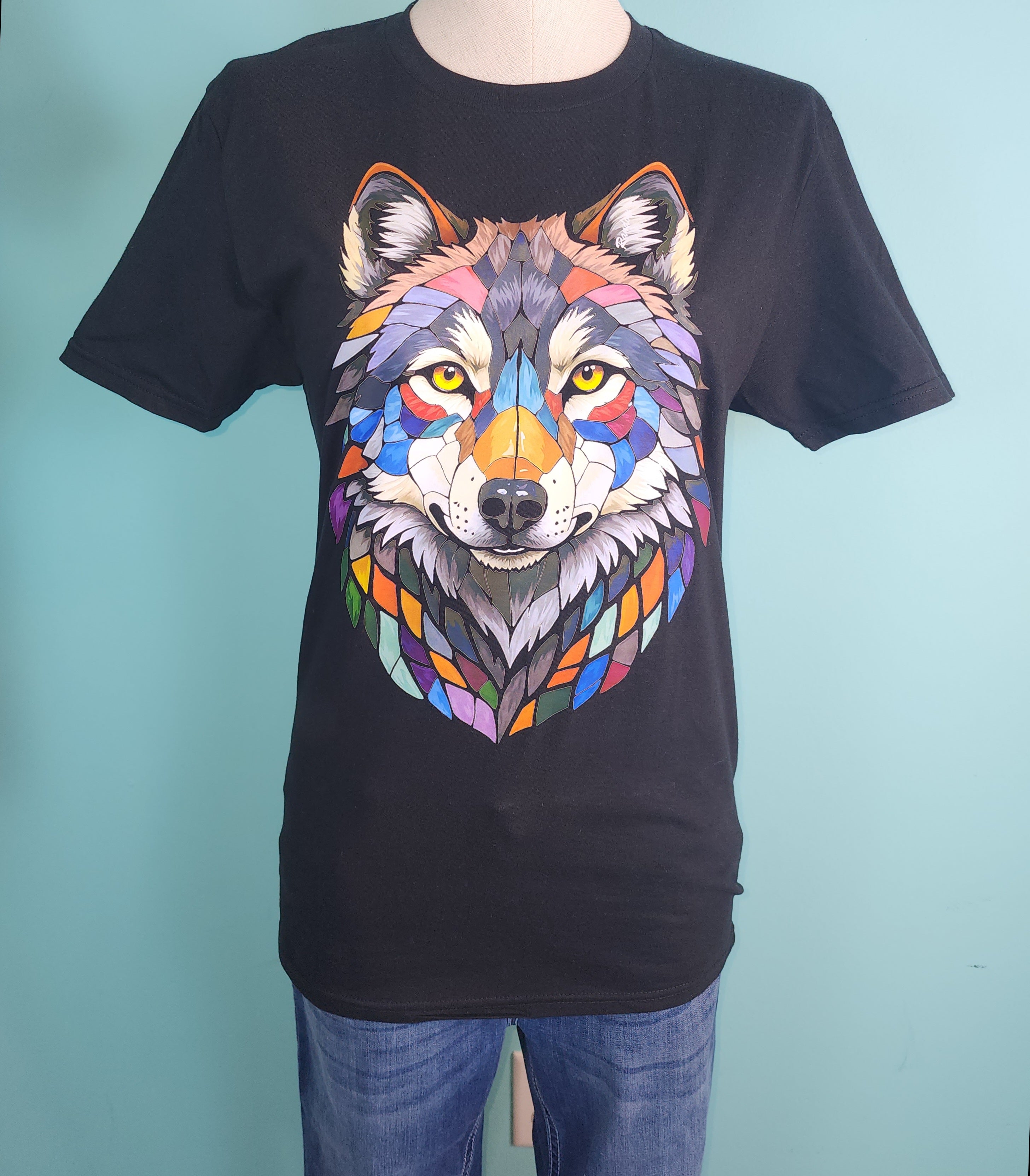 Stained Glass Gray Wolf T-Shirt (Copy)