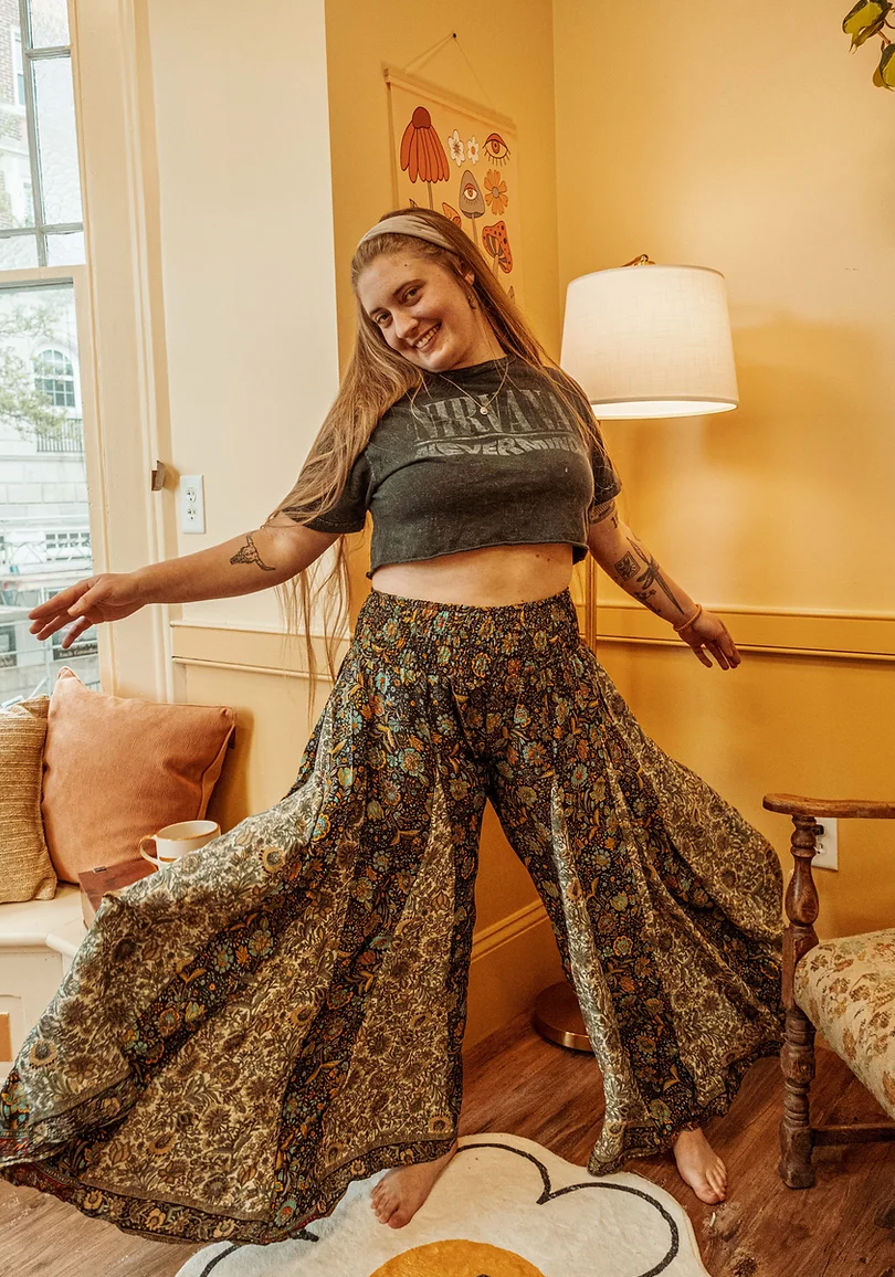 Hippie Boho Wide Leg Patchwork Pants