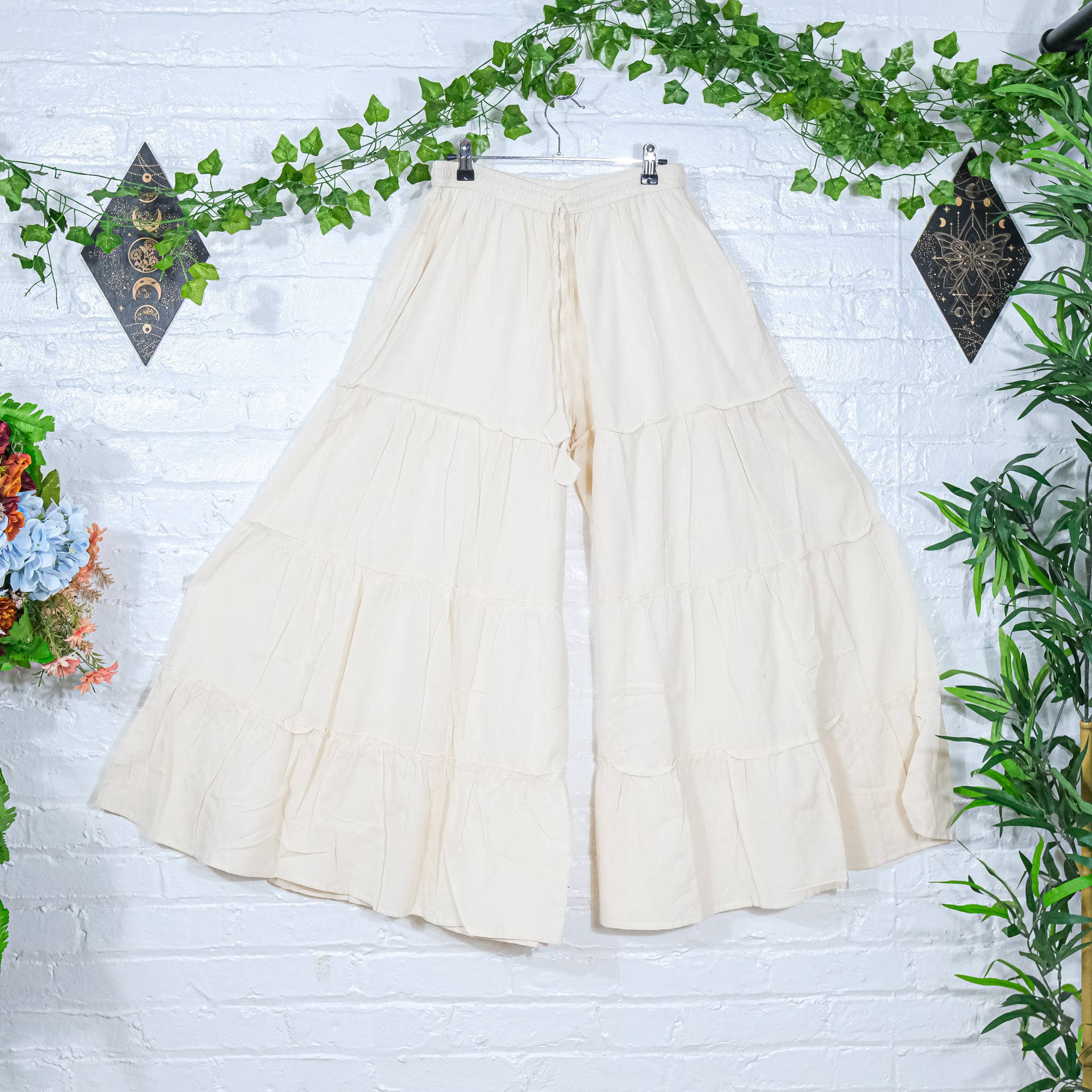 Cotton Flowy Boho Tiered Pant with Pockets