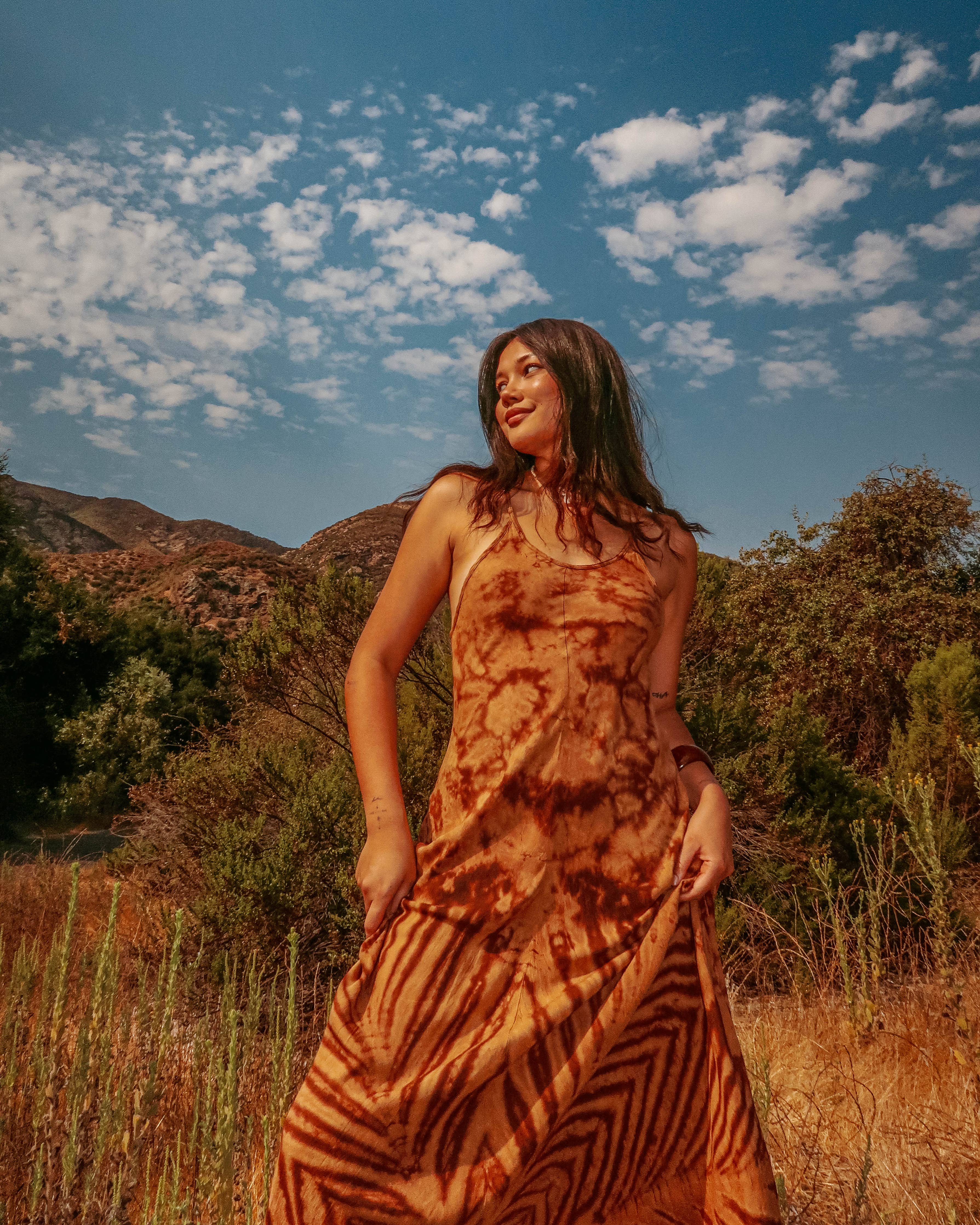 Hippie Boho Maxi Flowy Tie Dye Dress