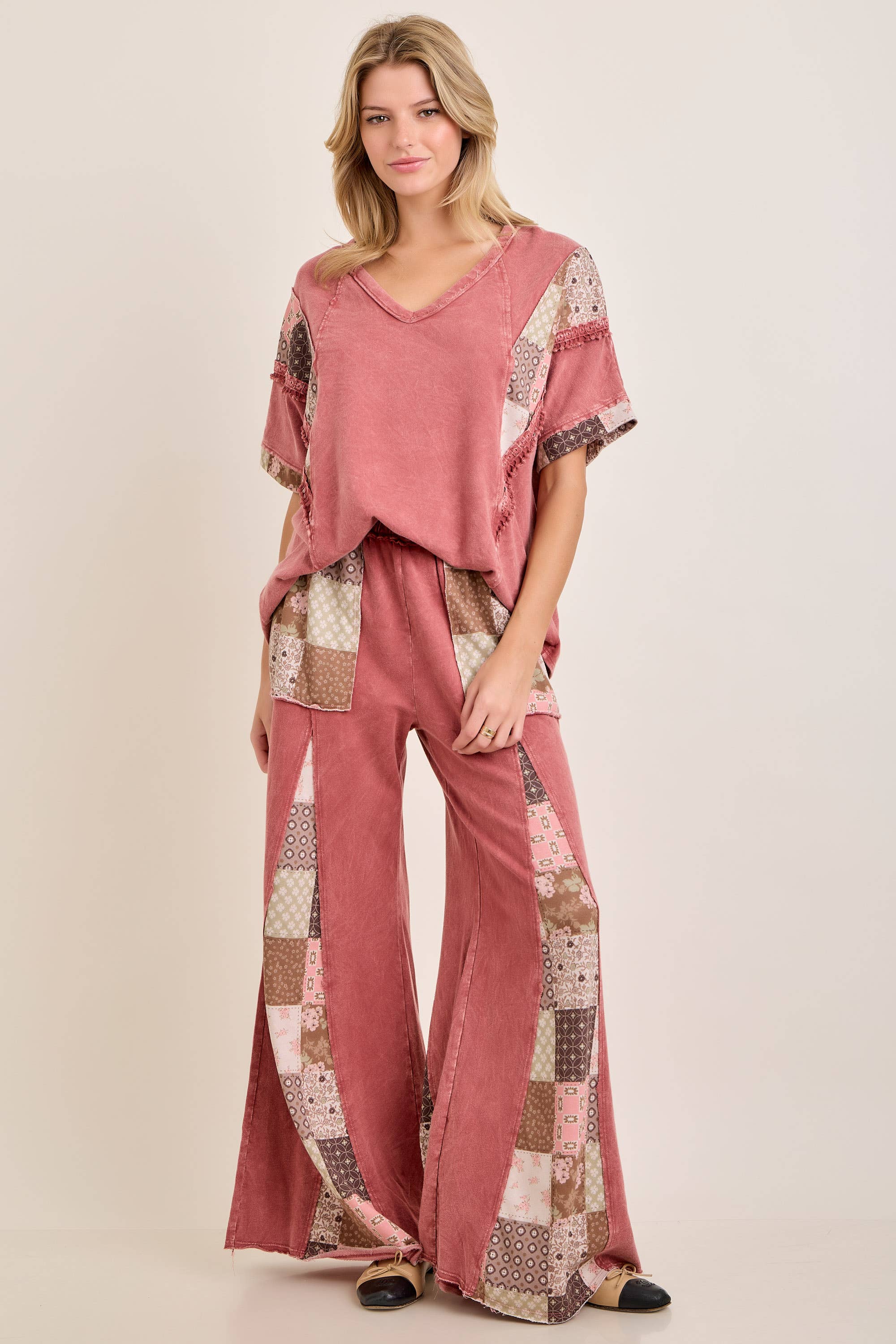 Fall Paisley patchwork Flared Pants