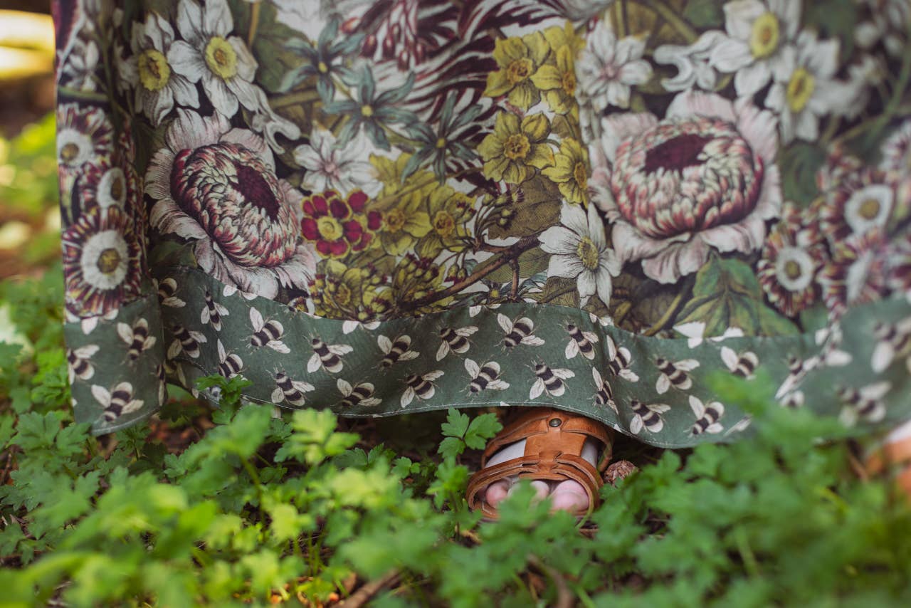 Love Grows Wild Bohéme Long Maxi Slip Dress w/ Bees