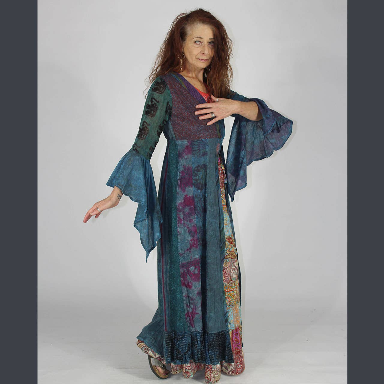 STEVIE DUSTER Over Dye Patchwork Long Duster