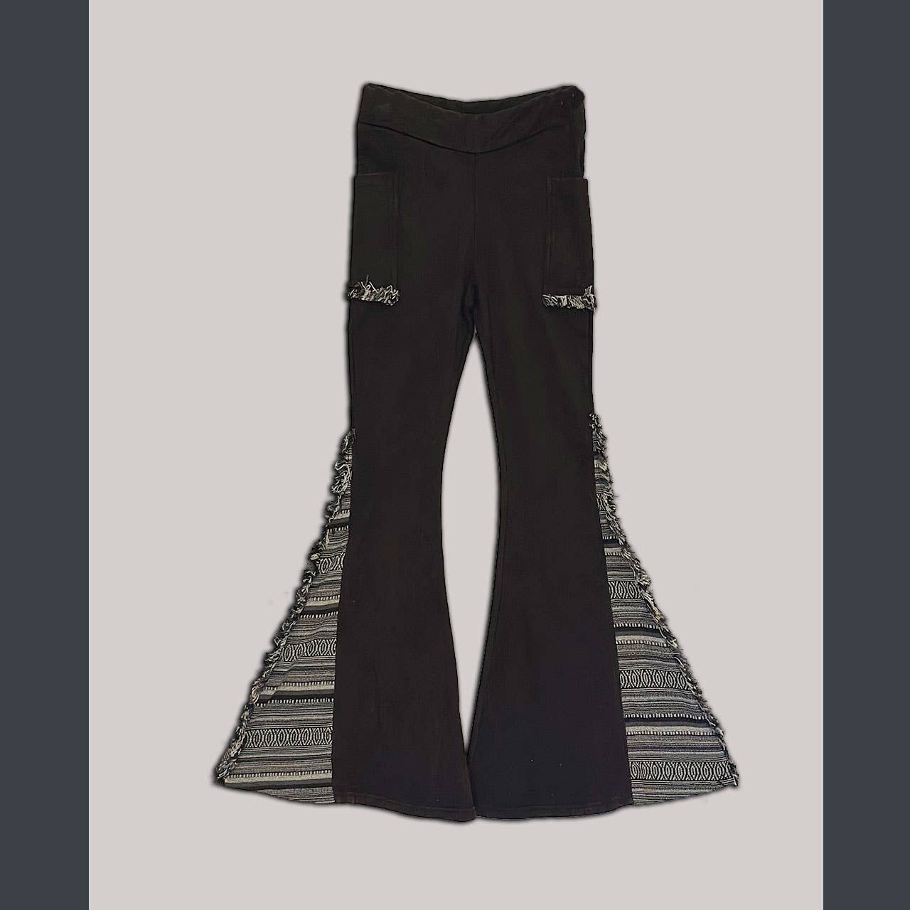 Cotton Fleece Stonewashed Pants with Gherri Trim