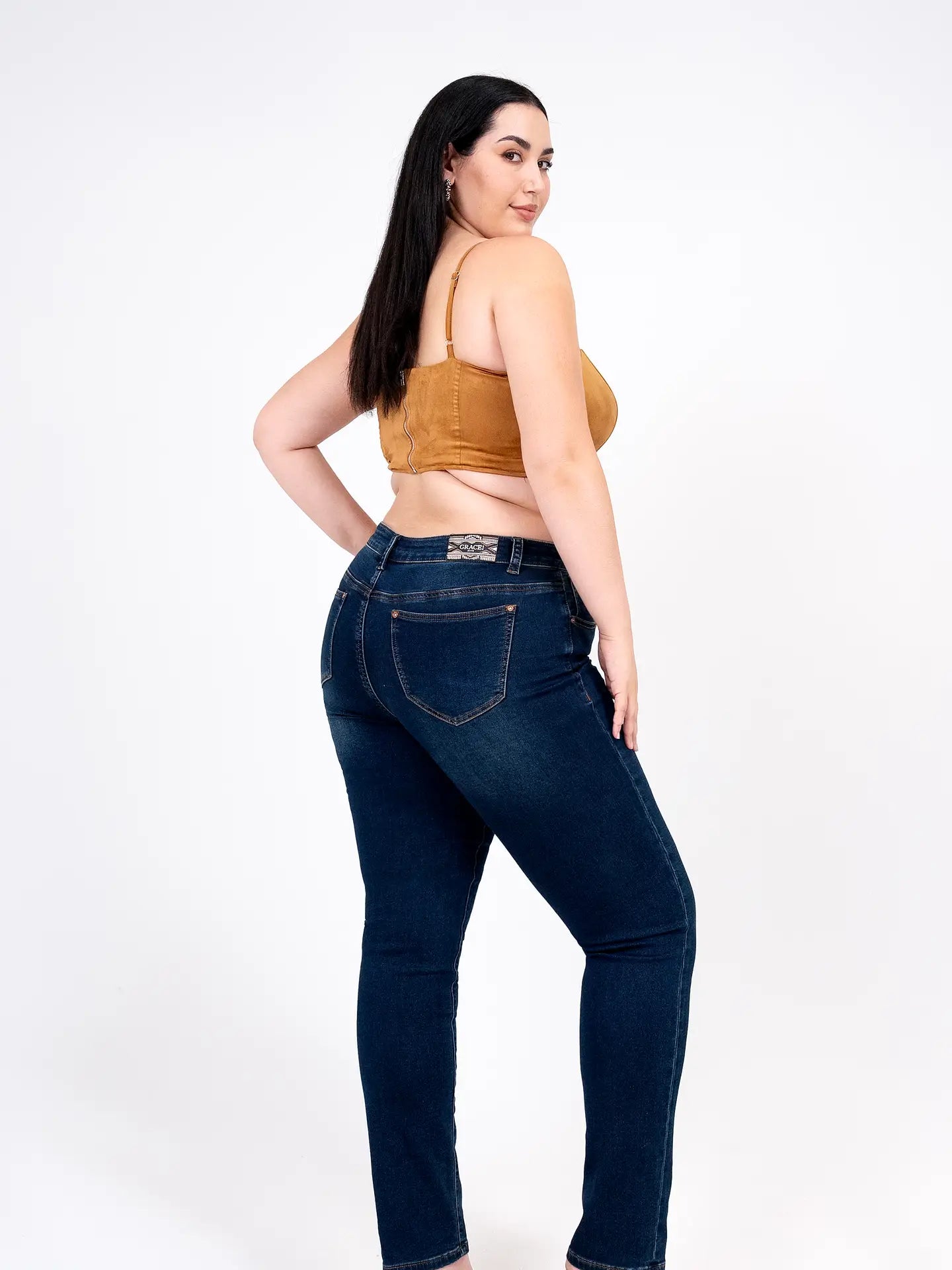 Basic Soft Denim Mid-Rise Skinny Jeans