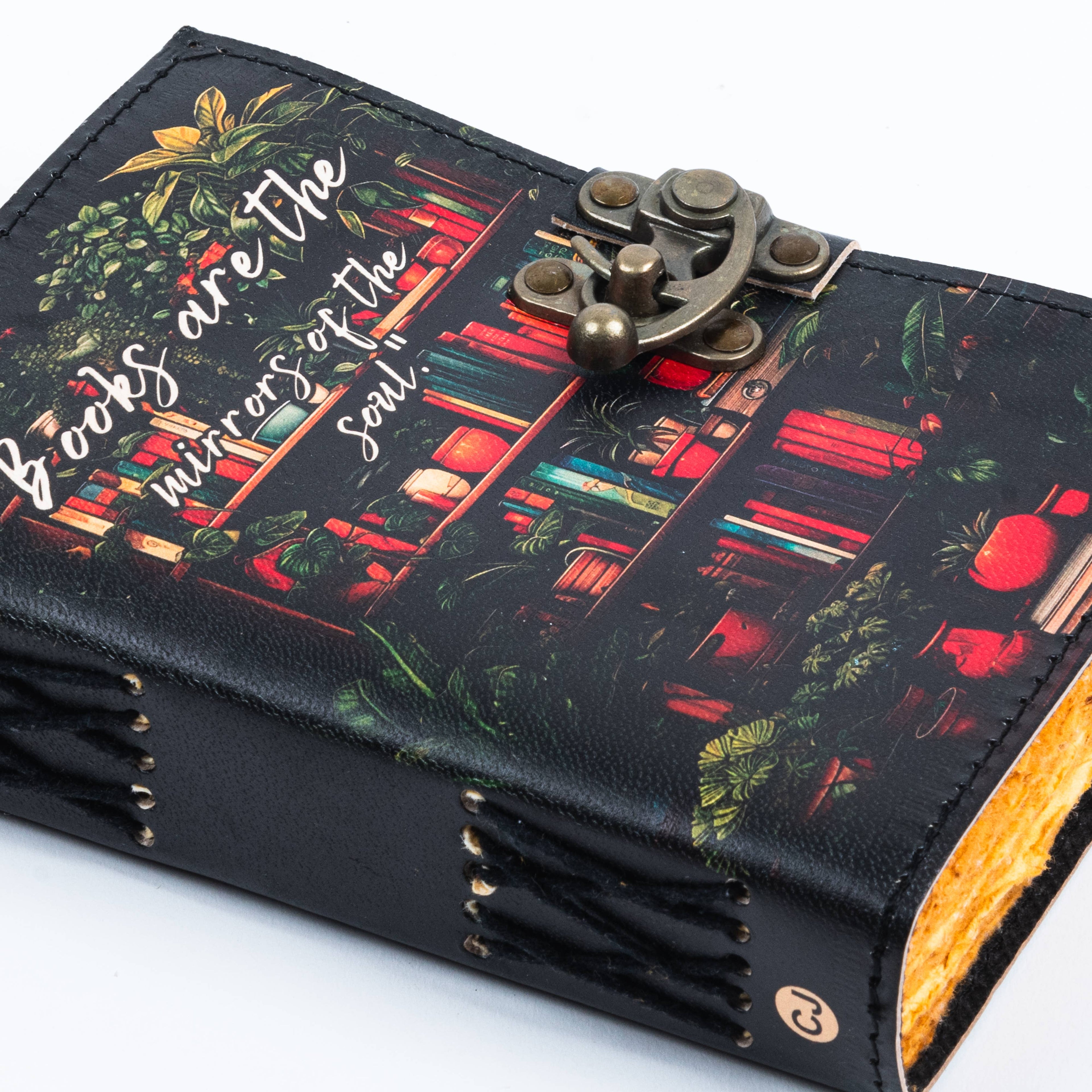 Leather Journal with Lover Print Quote