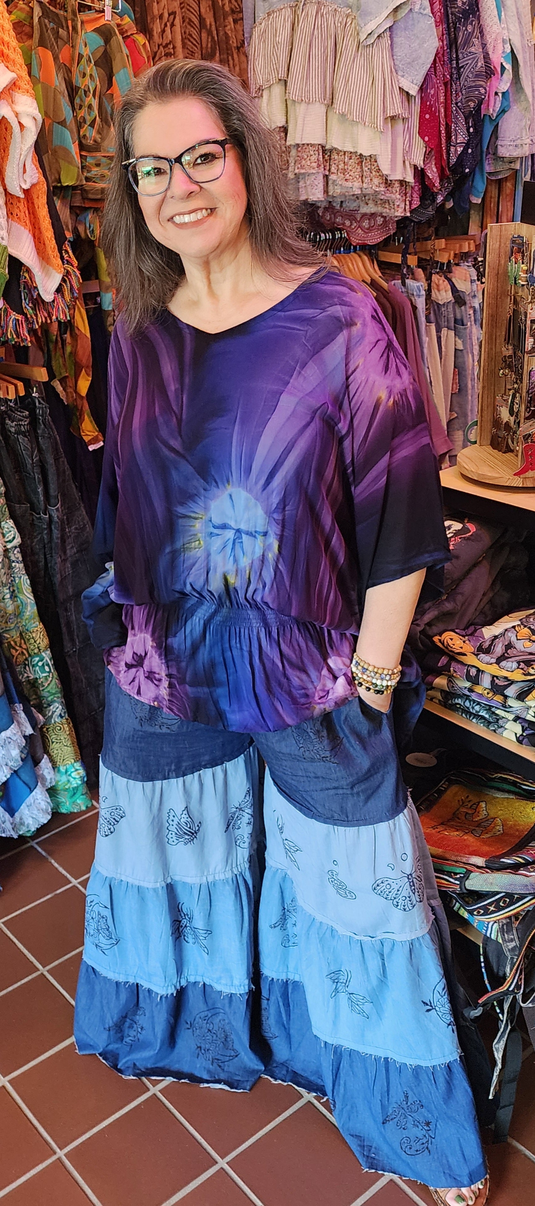 Flowy Tiered Boho Pants with Pockets