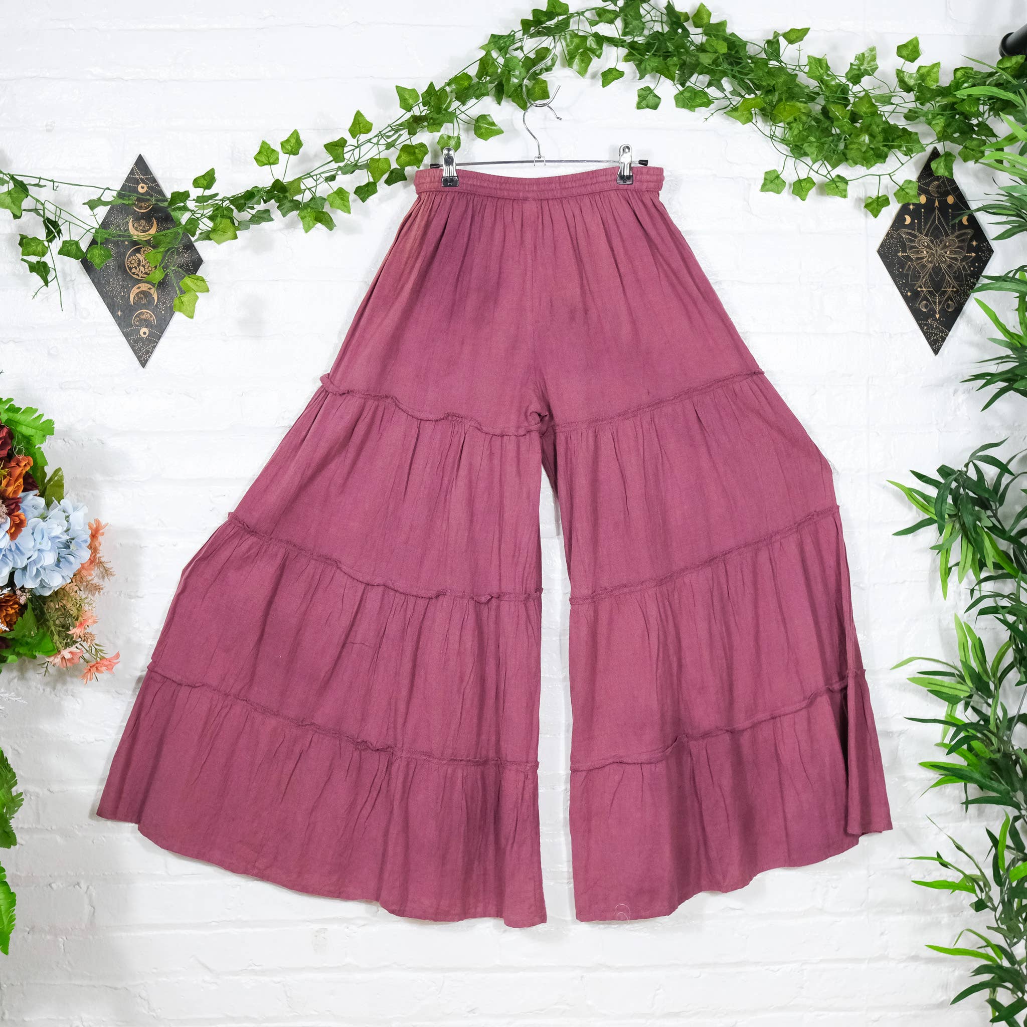 Cotton Flowy Boho Tiered Pant with Pockets