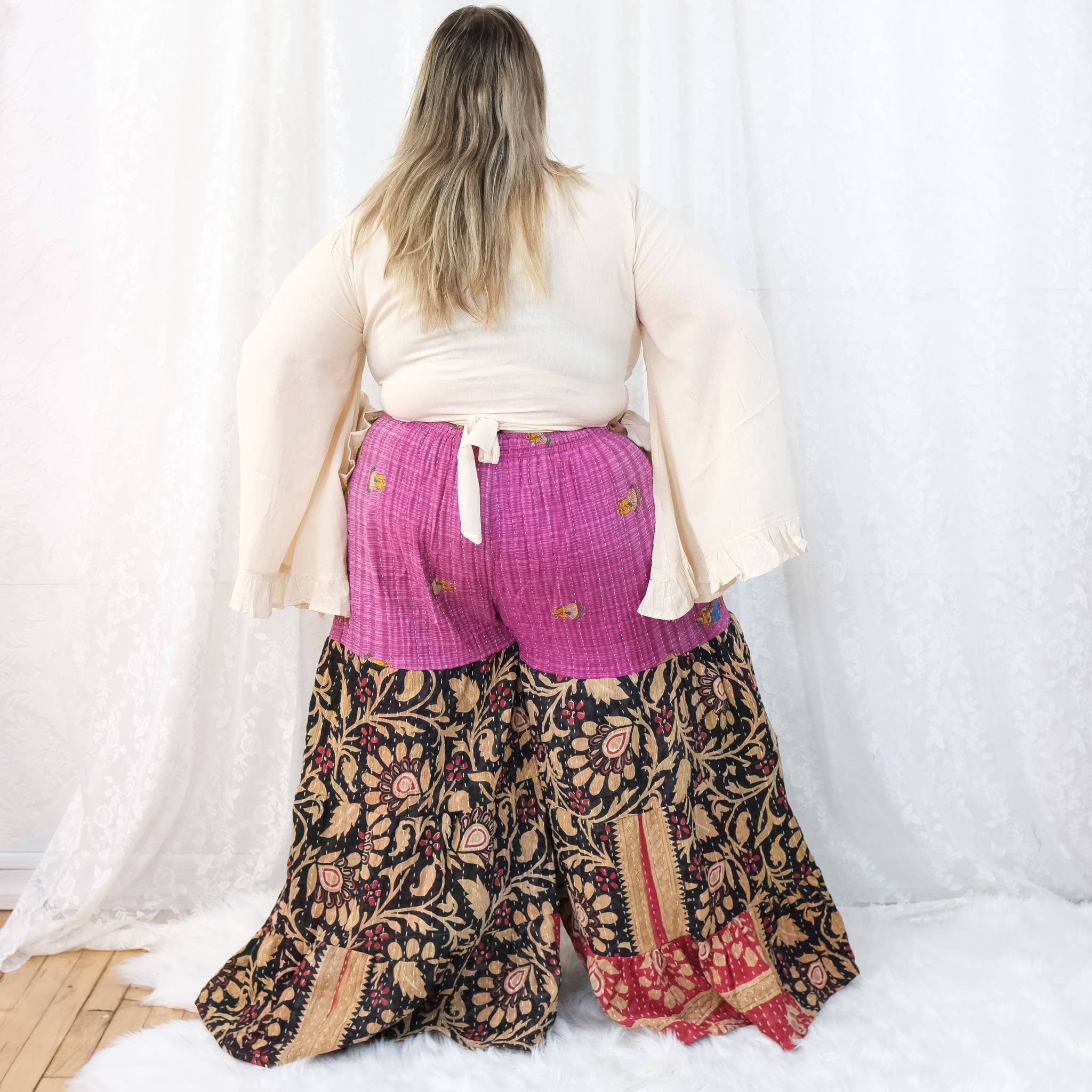 Kantha Tiered Reversible Pant with Pockets