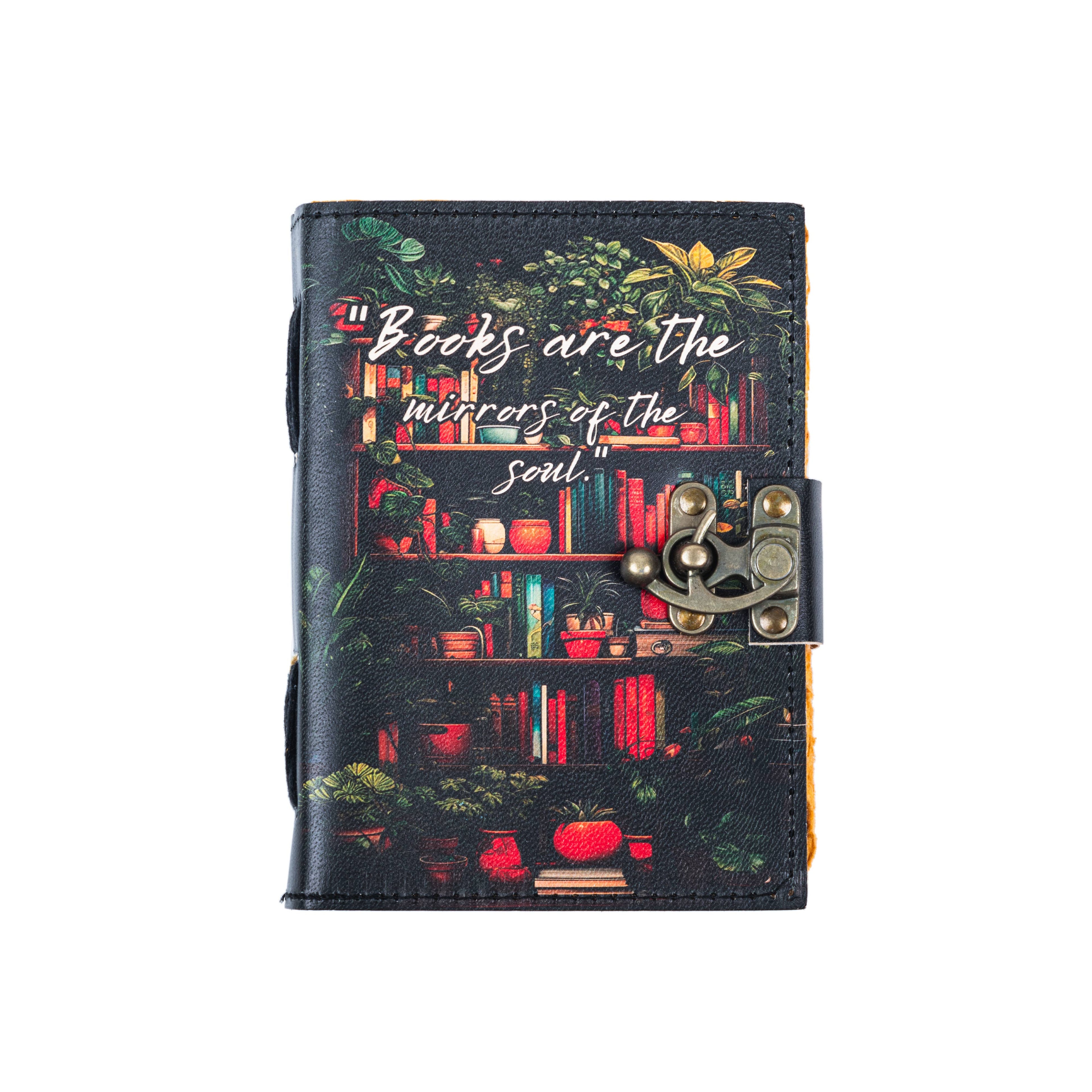 Leather Journal with Lover Print Quote