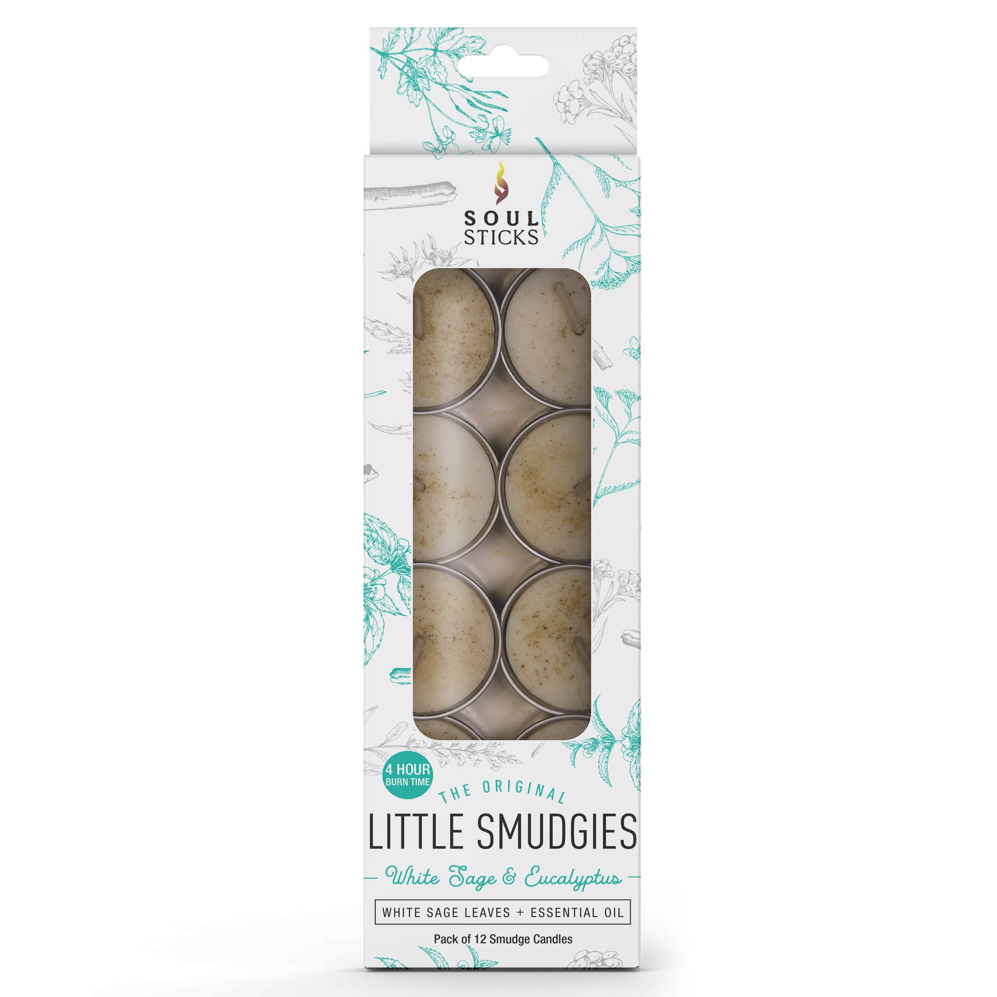 Soy Smudge Candle, Sage & Eucalyptus - Smudgies (12 pk.)