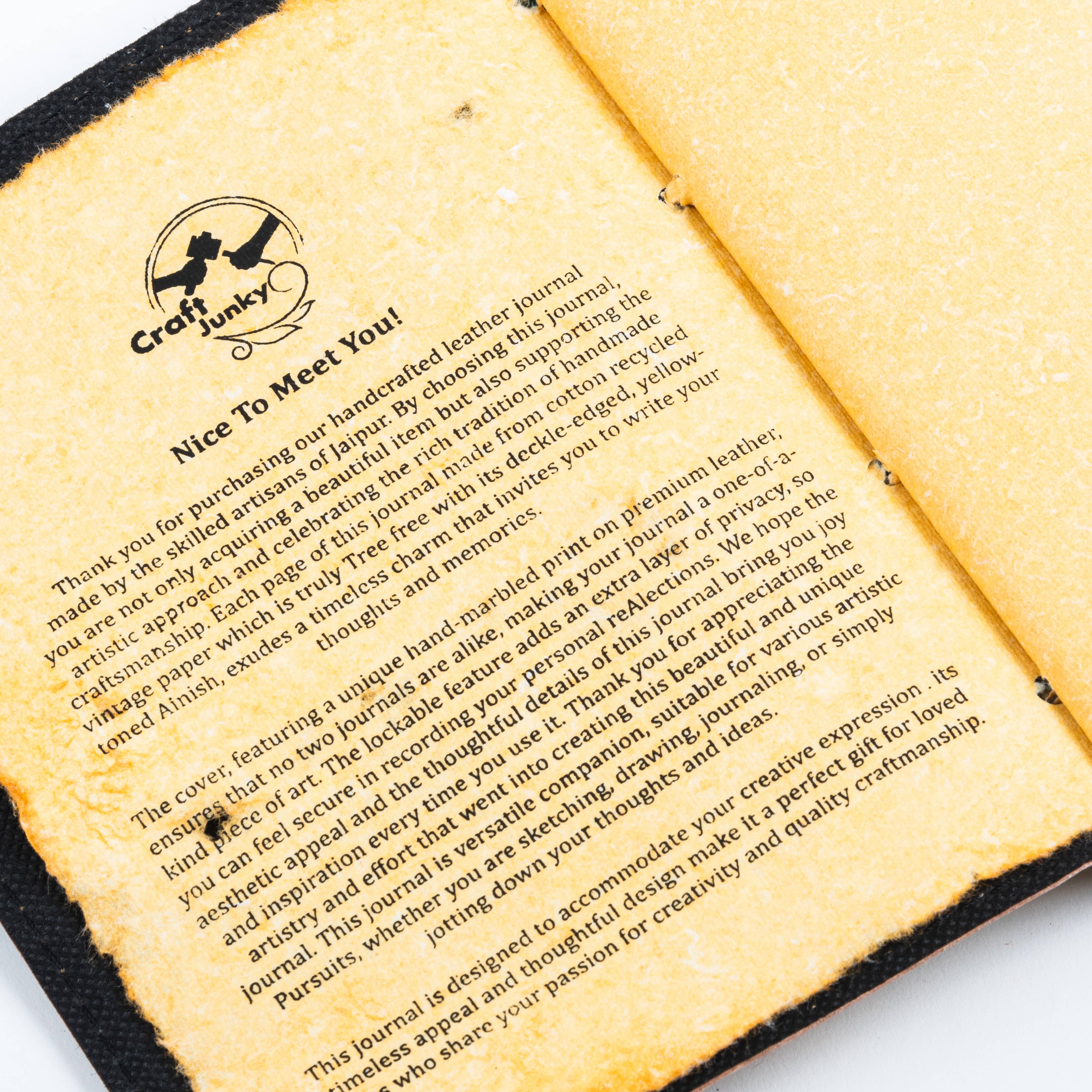 Leather Journal with Hand Marble Print