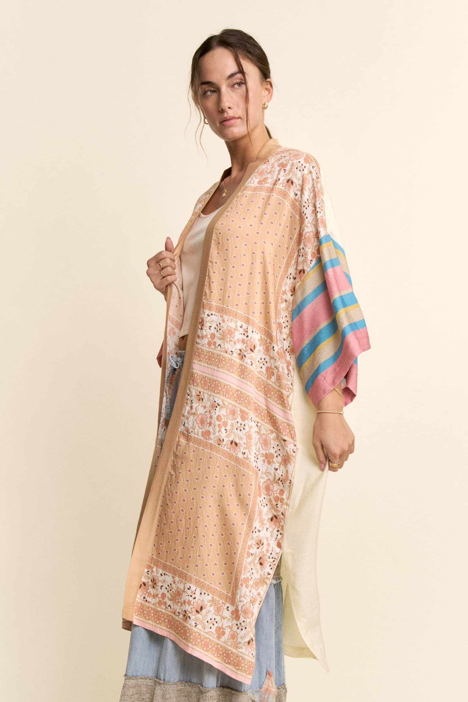 Whimsy Cat Printed Kimono