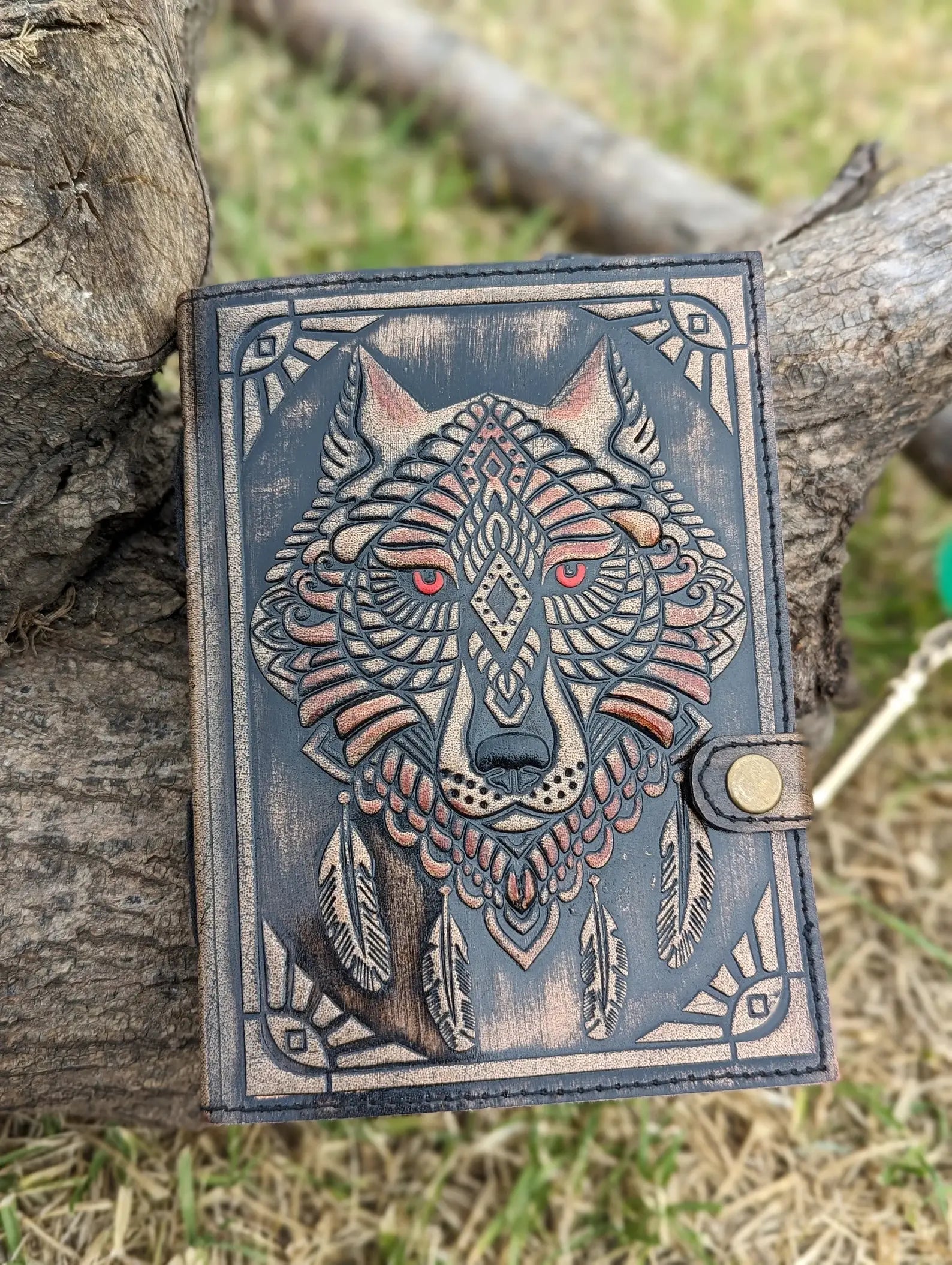 Wolf Embossed Leather Journal