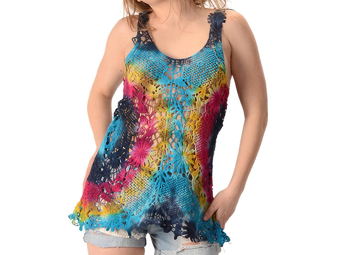 Summer Of Love Tye Dye Crochet Top