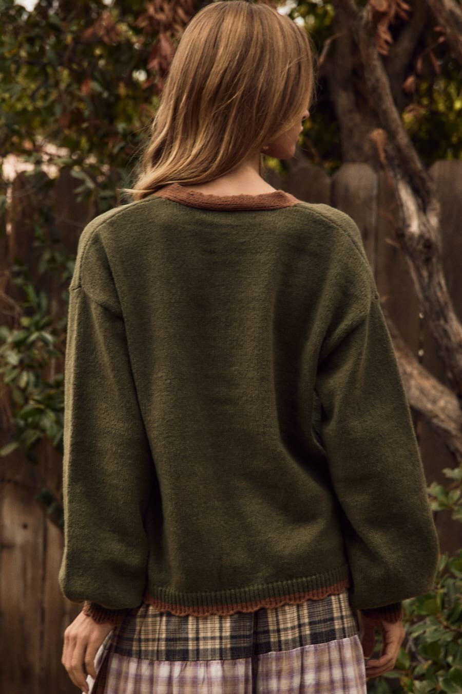 Soft Knit Cardigan: FOREST GREEN / L
