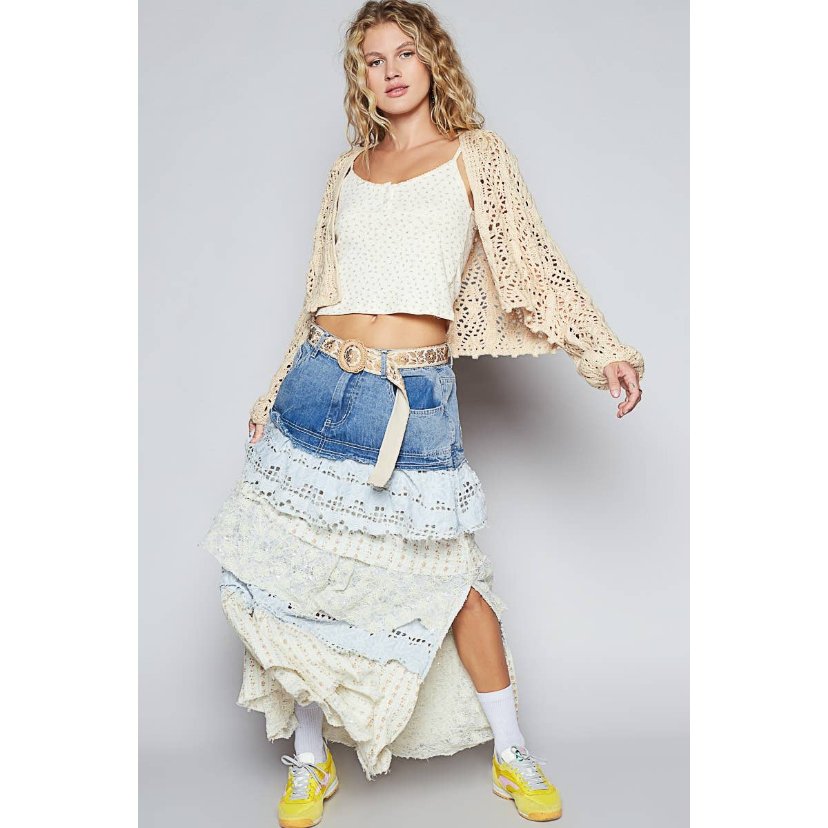 Floral Print Woven Ruffle Skirt