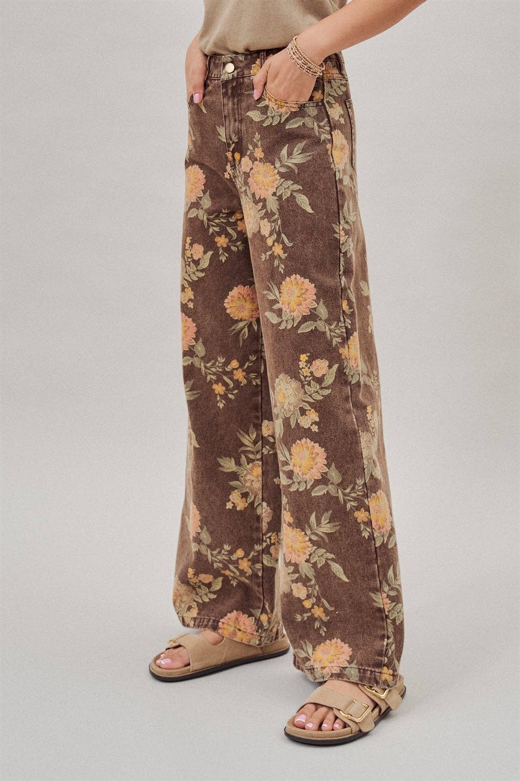 Vintage Botanical High-Rise Wide Leg Denim