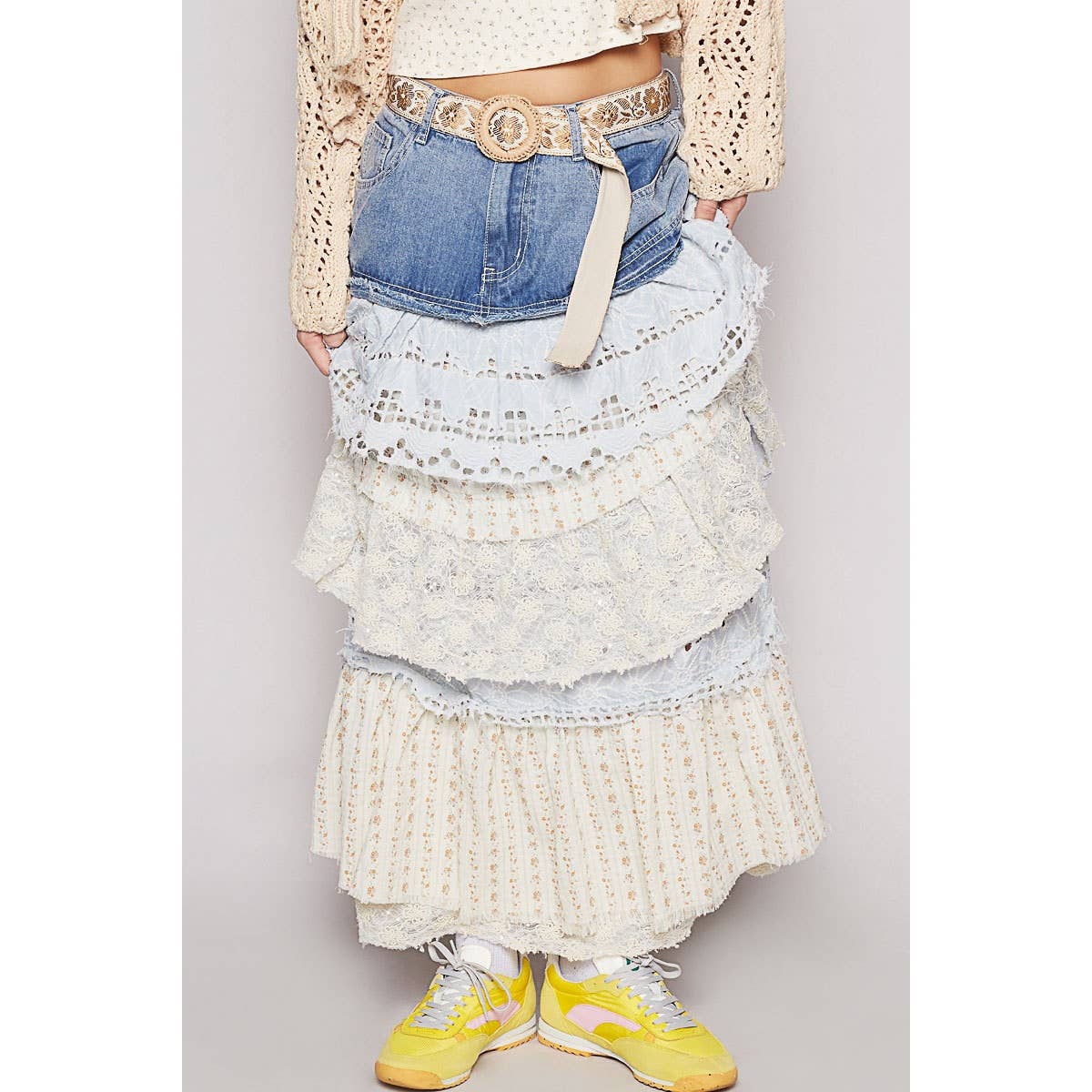 Floral Print Woven Ruffle Skirt