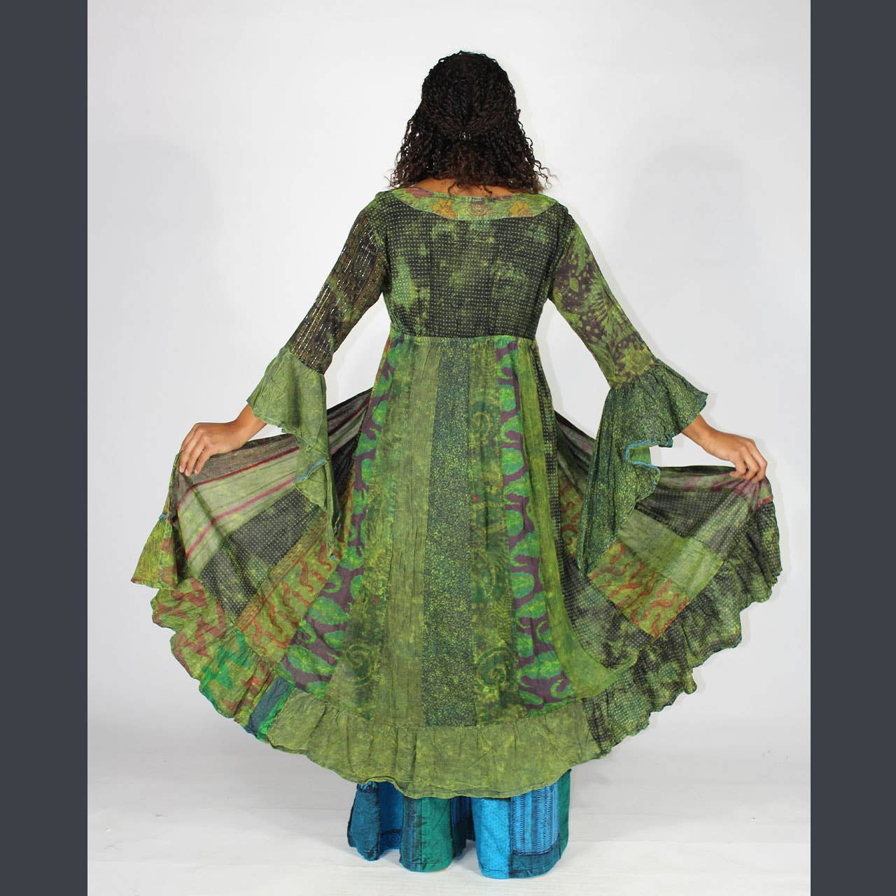 STEVIE DUSTER Over Dye Patchwork Long Duster