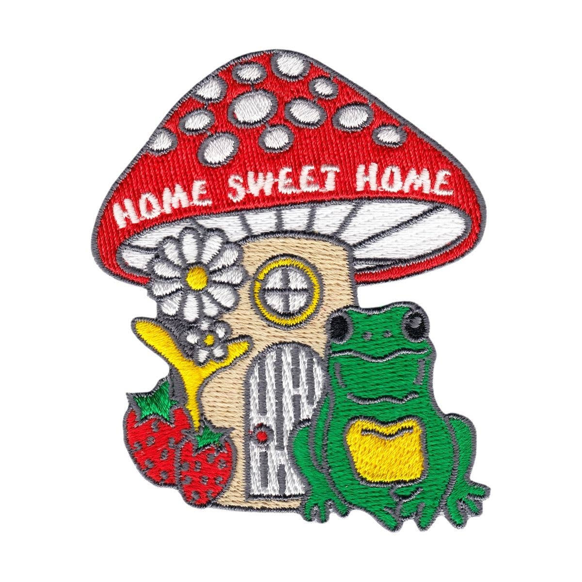 Patch - "Home Sweet Home" W/ Mushroom House And Frog