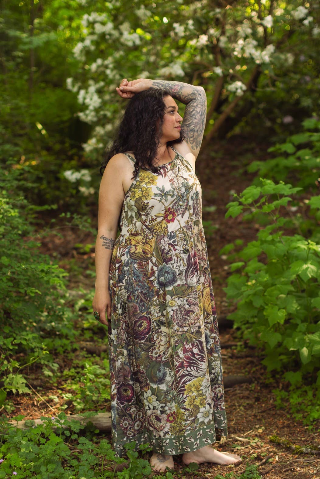 Love Grows Wild Bohéme Long Maxi Slip Dress w/ Bees