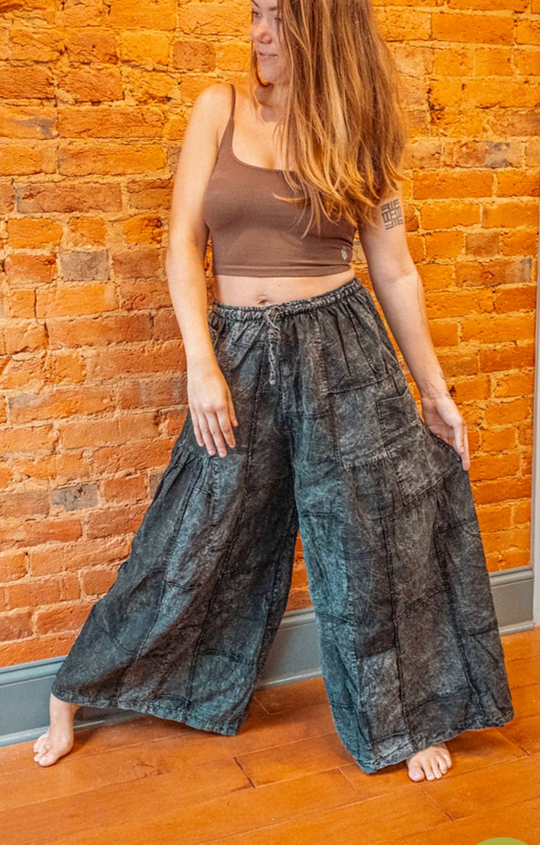 Hippie Boho Patchwork Flare Wide Leg Pants