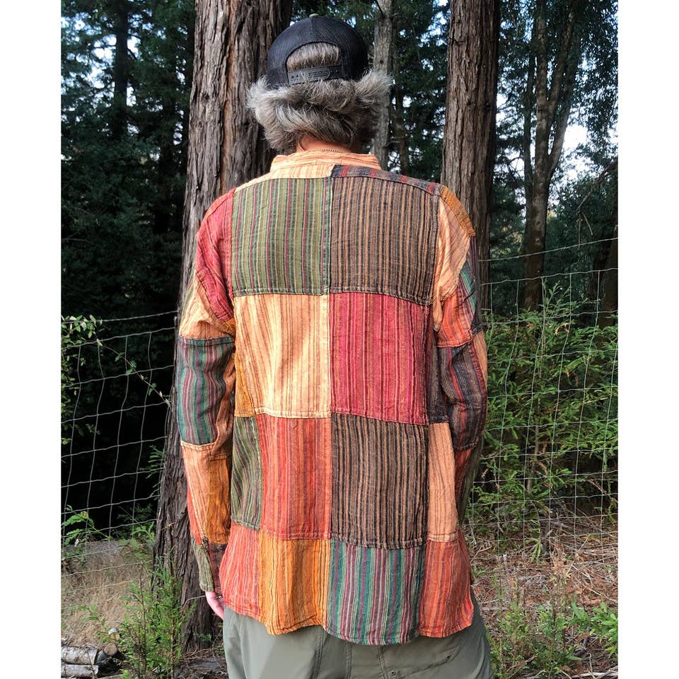 Cotton Patchwork Stonewash Men&