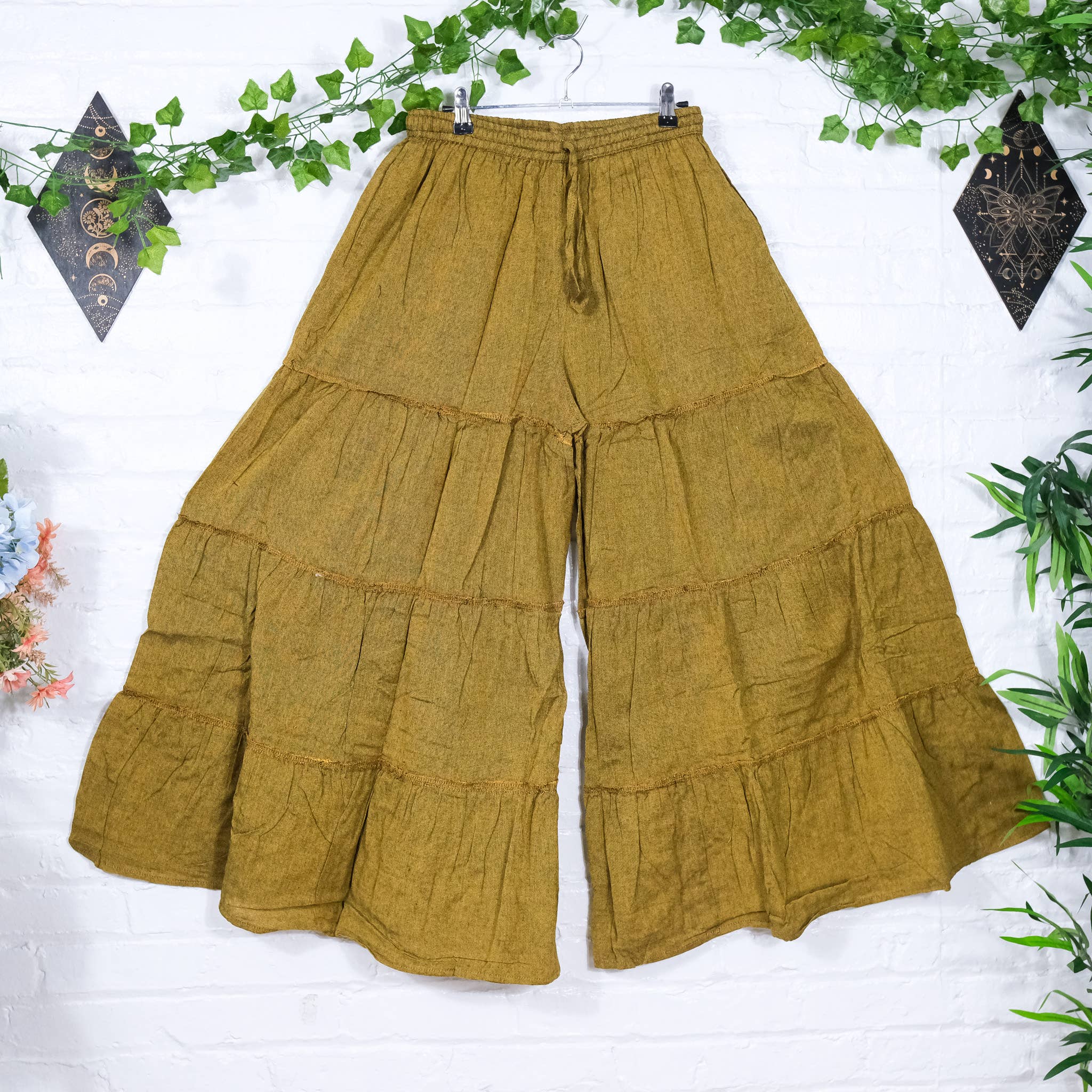 Cotton Flowy Boho Tiered Pant with Pockets