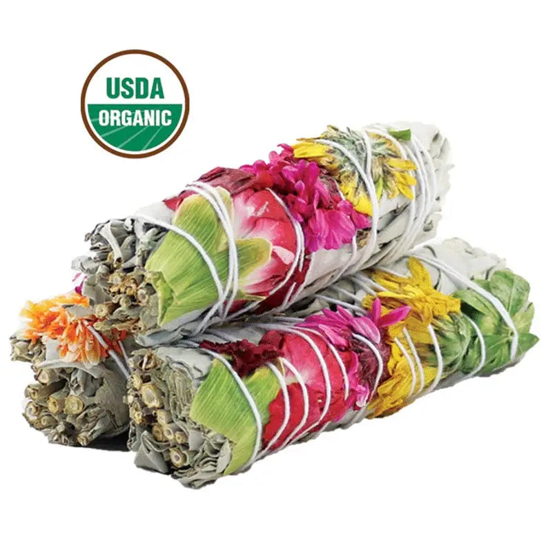 Sage and Flowers Smudge Stick