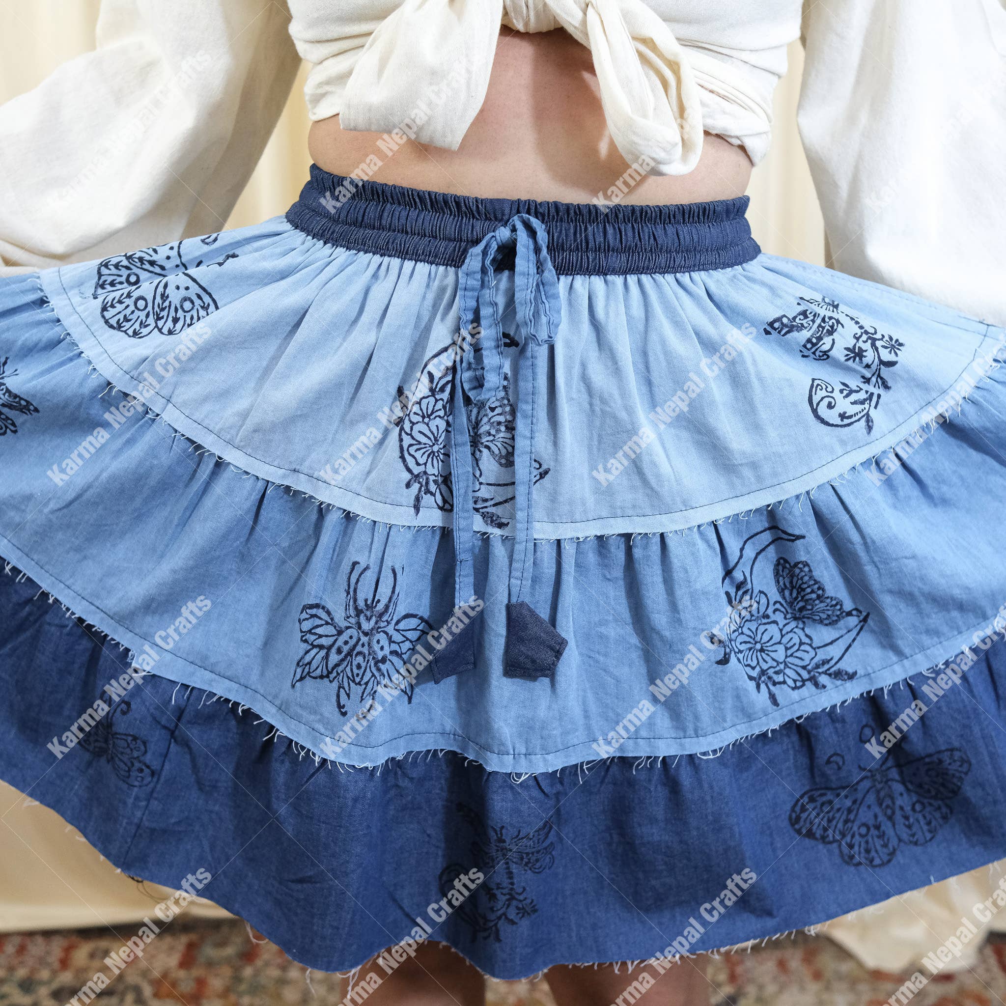 Patchwork Mini Skort with Pockets