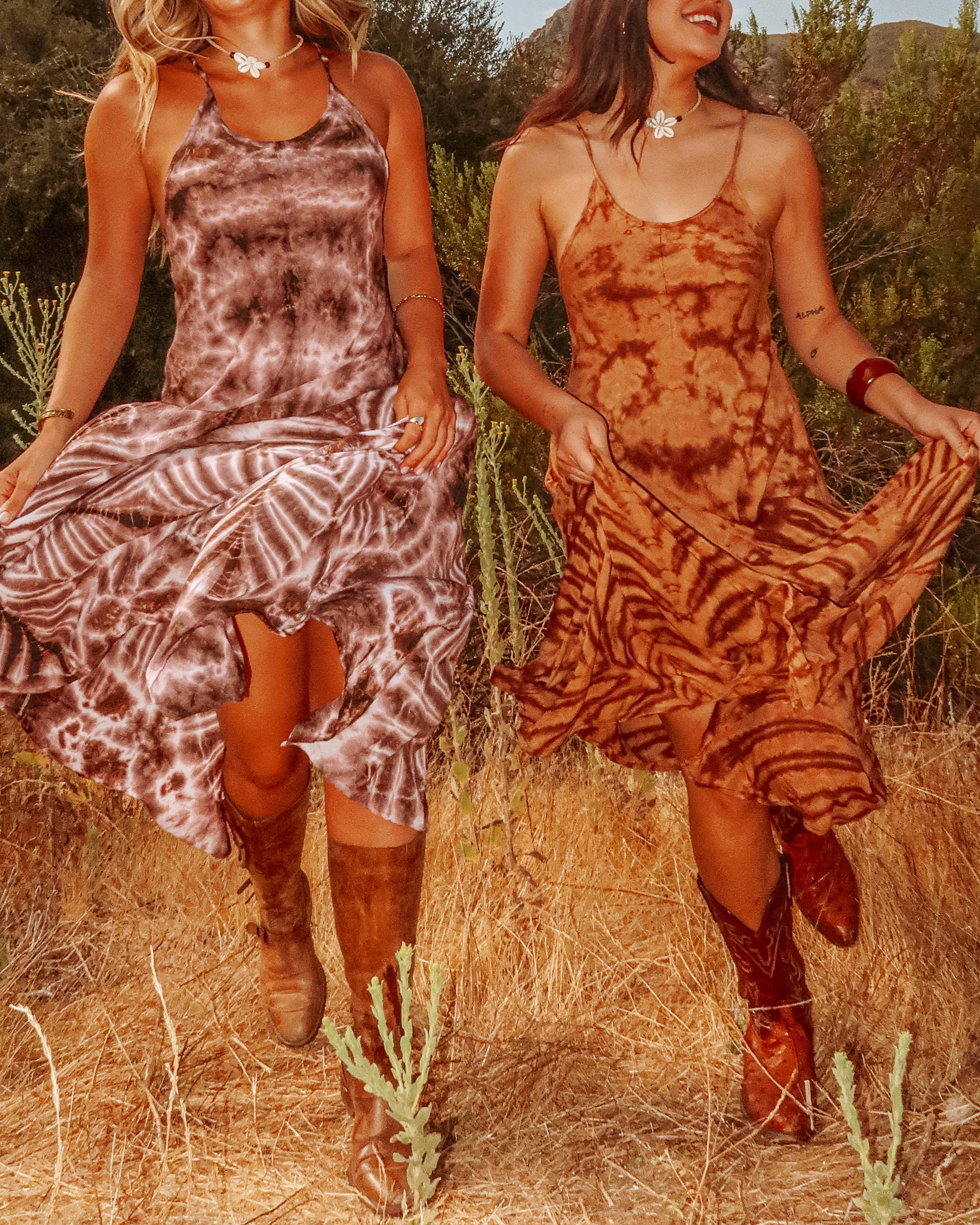 Hippie Boho Maxi Flowy Tie Dye Dress