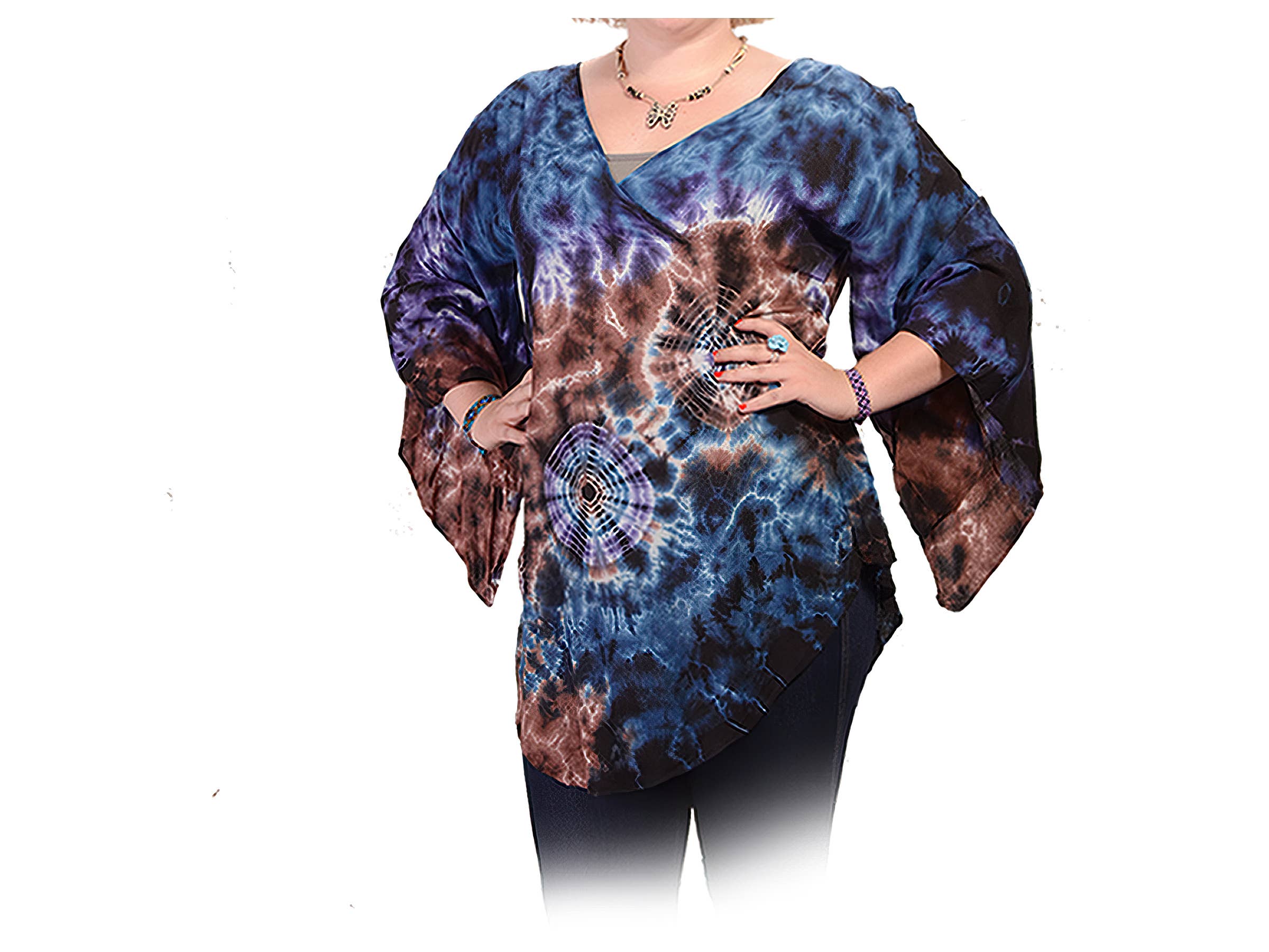 Electric Forest Tye Dye Rayon Angelic Blouse