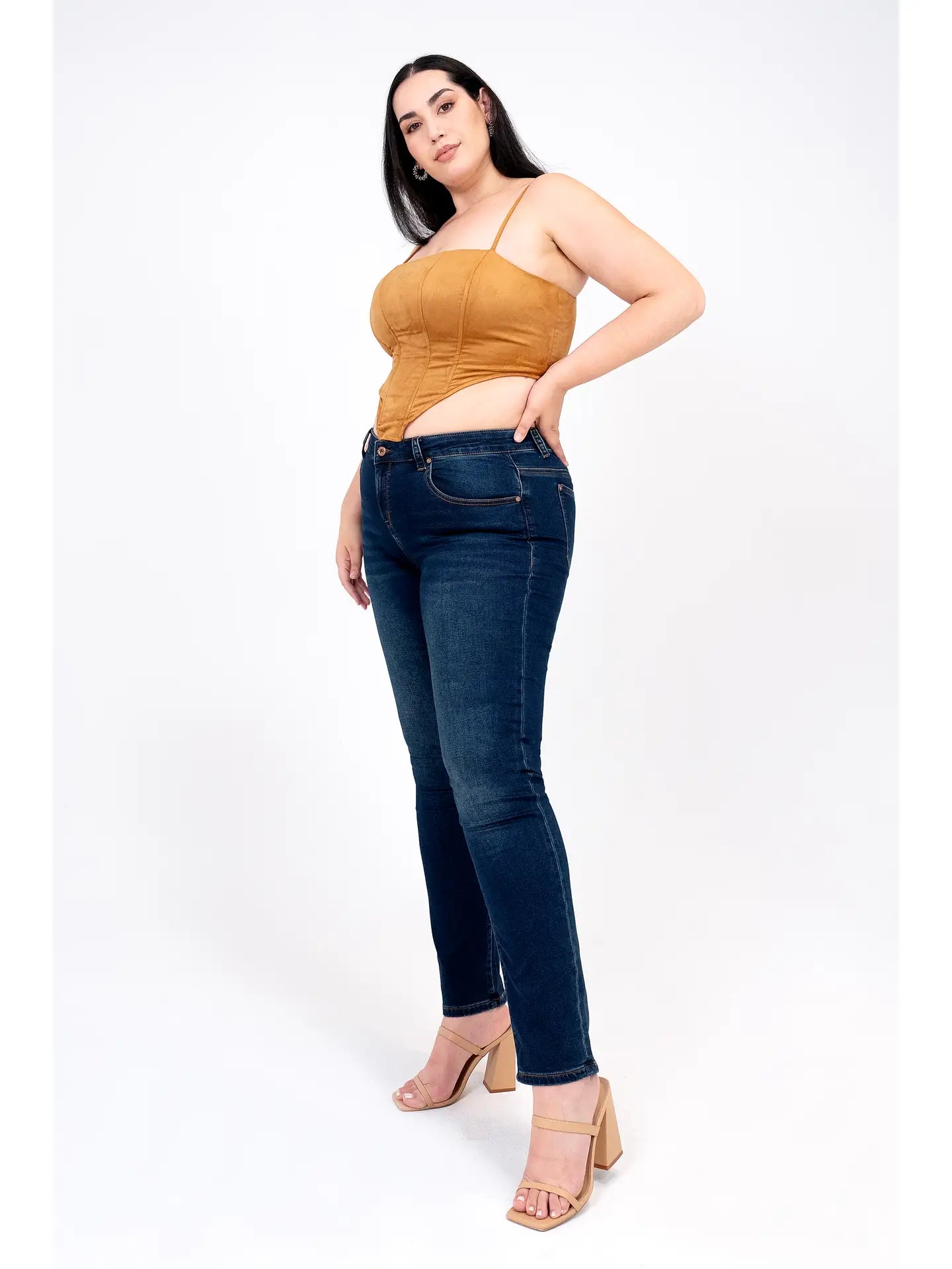 Basic Soft Denim Mid-Rise Skinny Jeans
