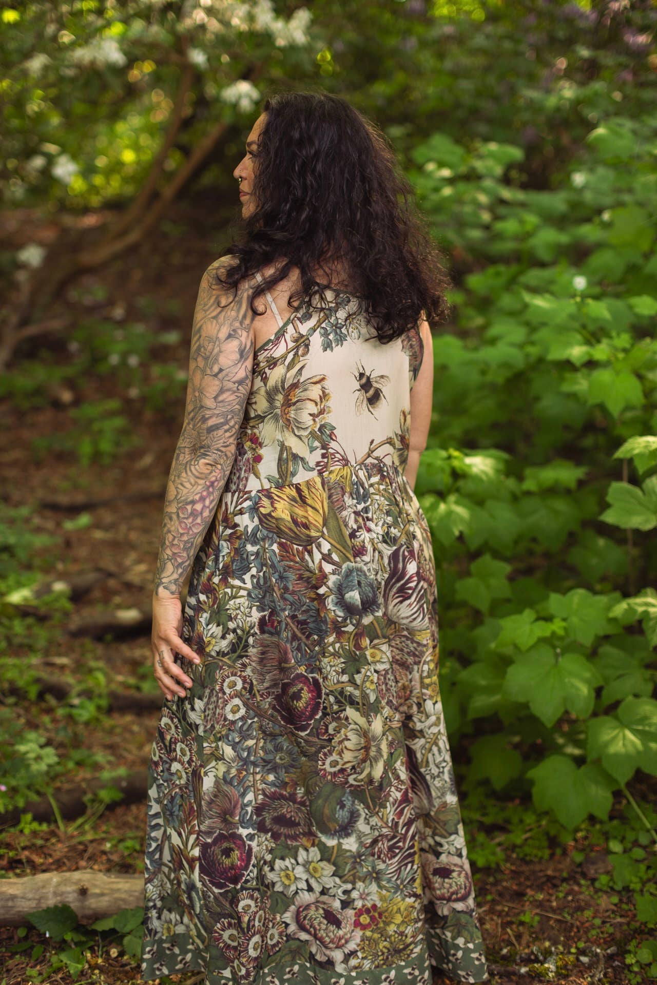 Love Grows Wild Bohéme Long Maxi Slip Dress w/ Bees