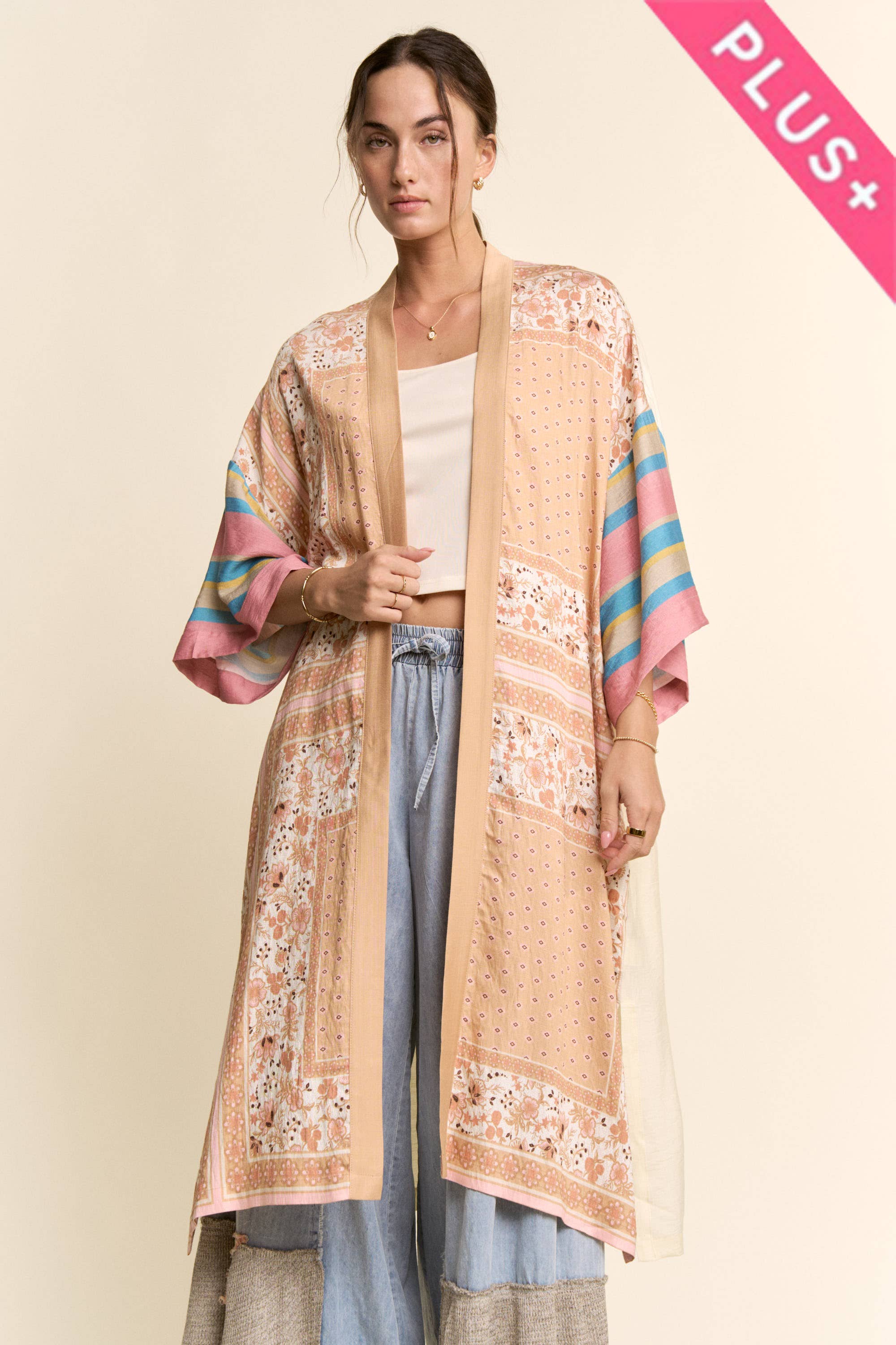 Whimsy Cat Printed Kimono