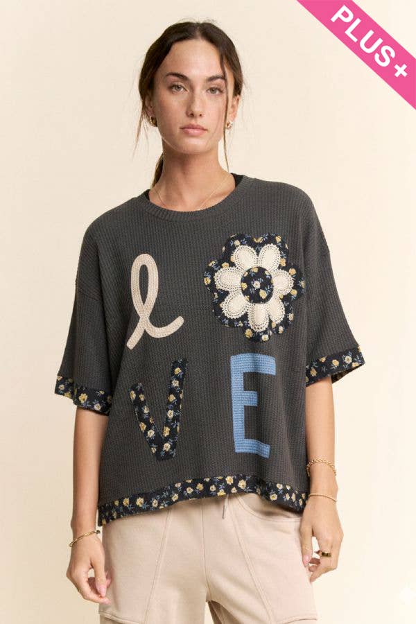 LOVE LETTER PATCHWORK TOP