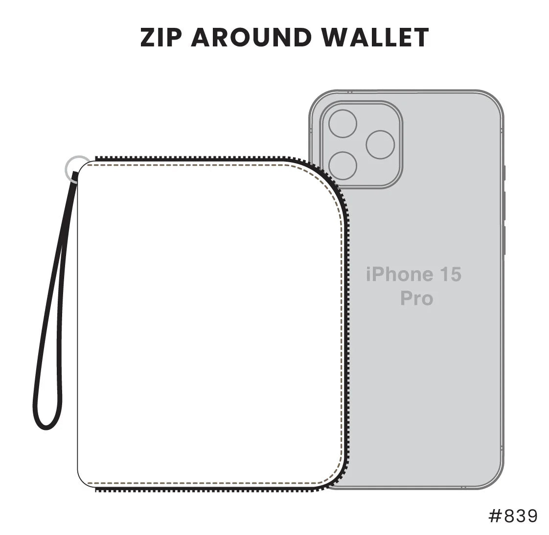 Zip Around Wallet - Blue Butterfly