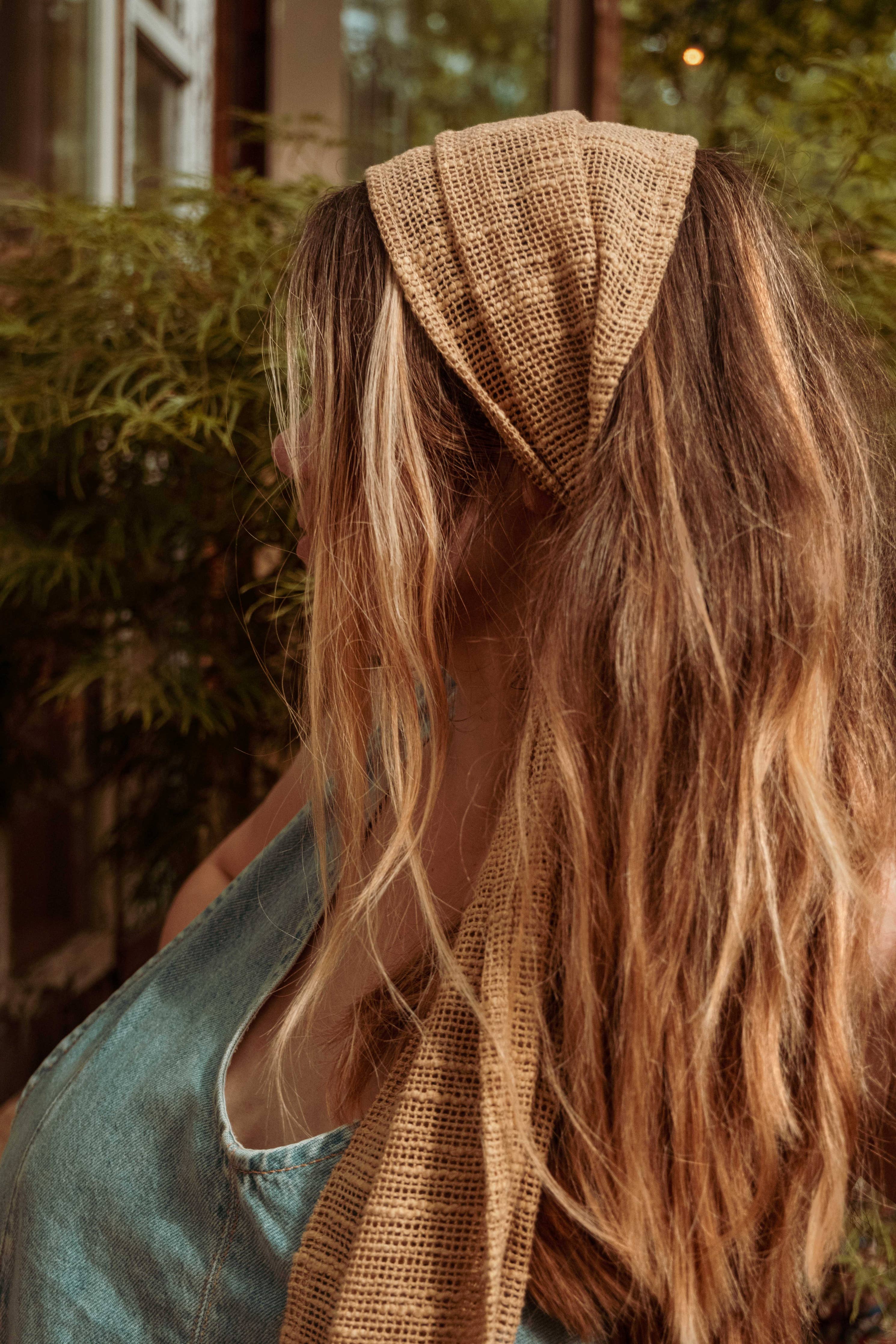 Beachy Recycled Cotton Bohemian Mesh Hair Wrap