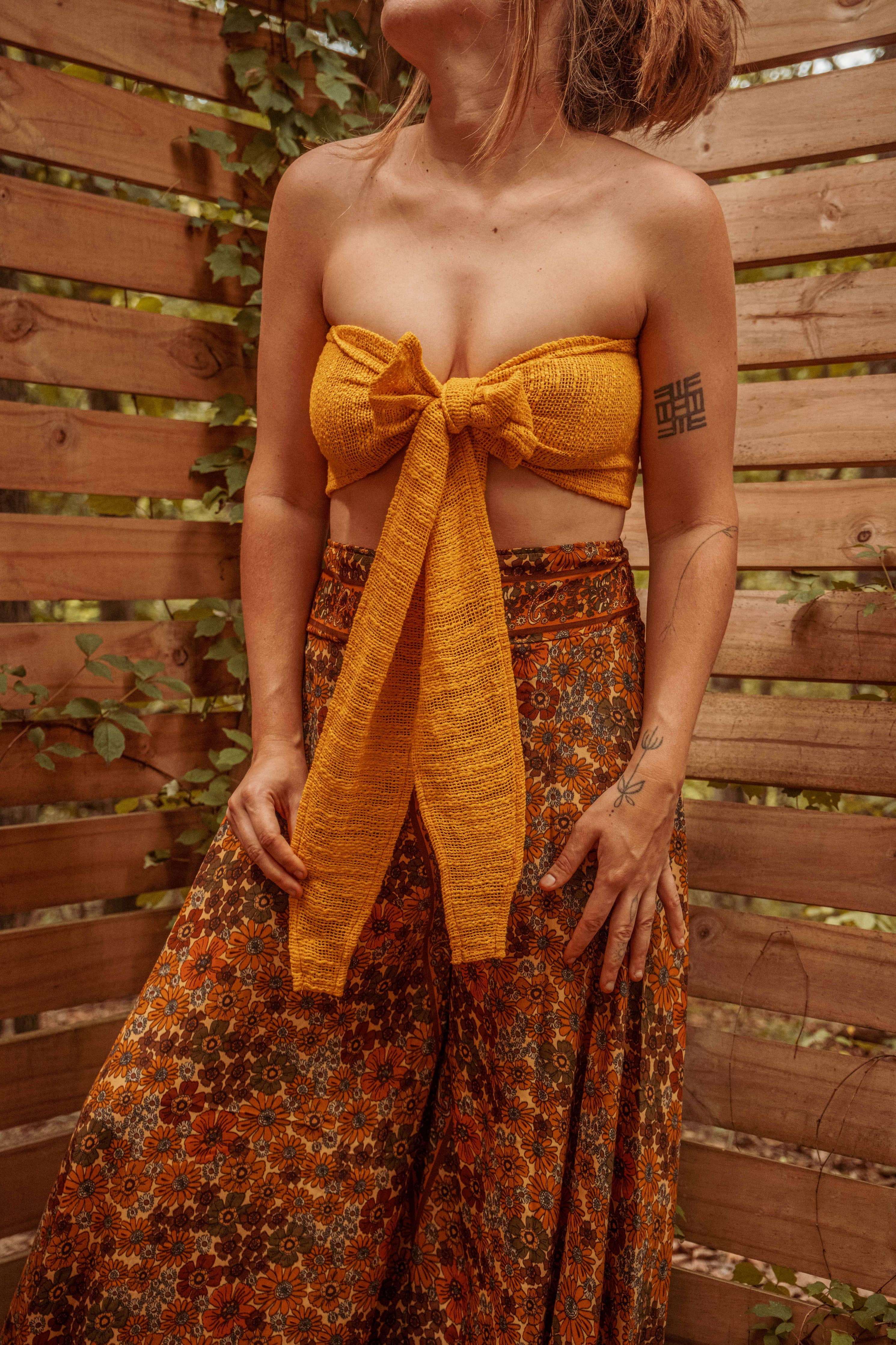 Beachy Recycled Cotton Bohemian Mesh Hair Wrap
